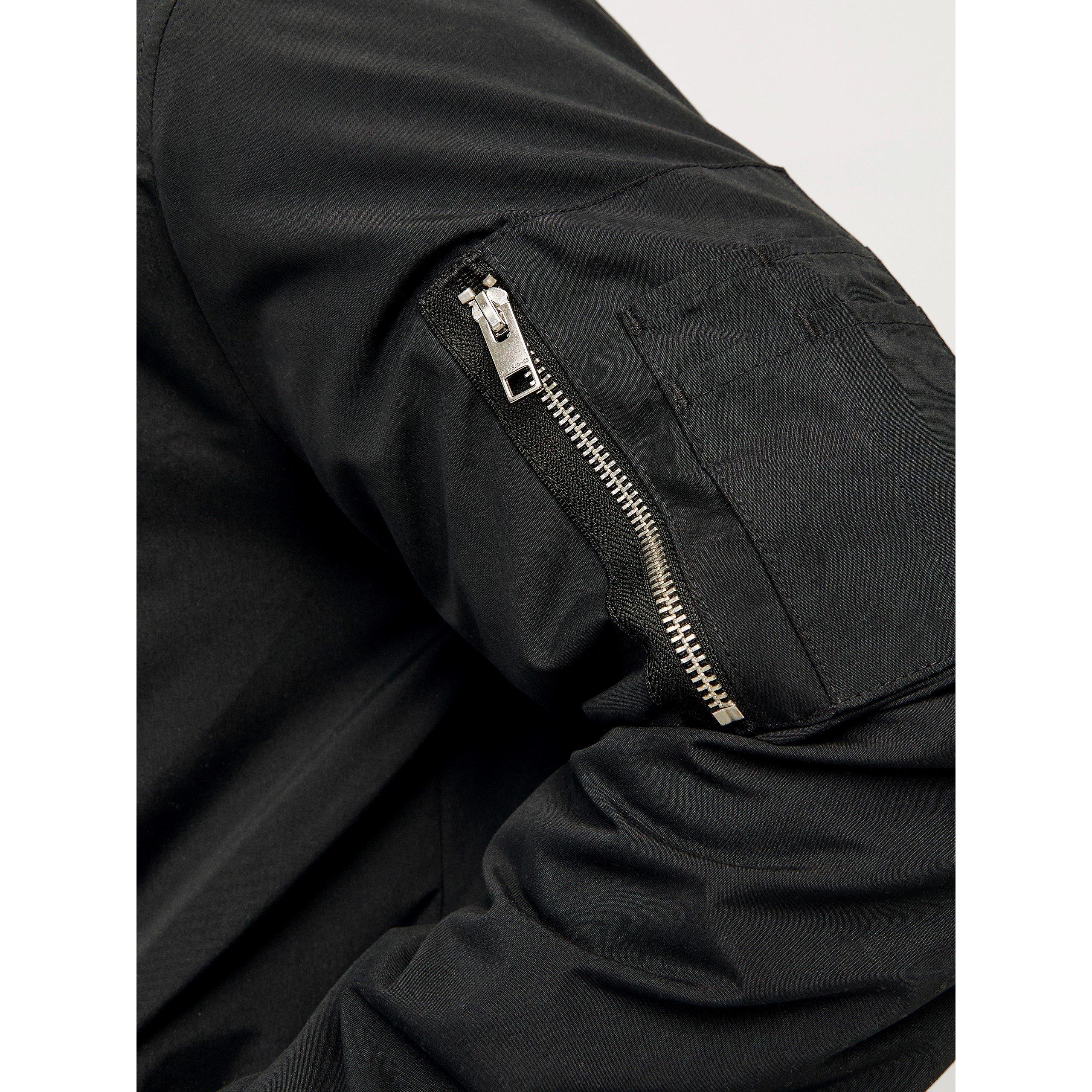 Crna - Jack and Jones - Rush Plus Size Long Sleeve Bomber Jacket - 6