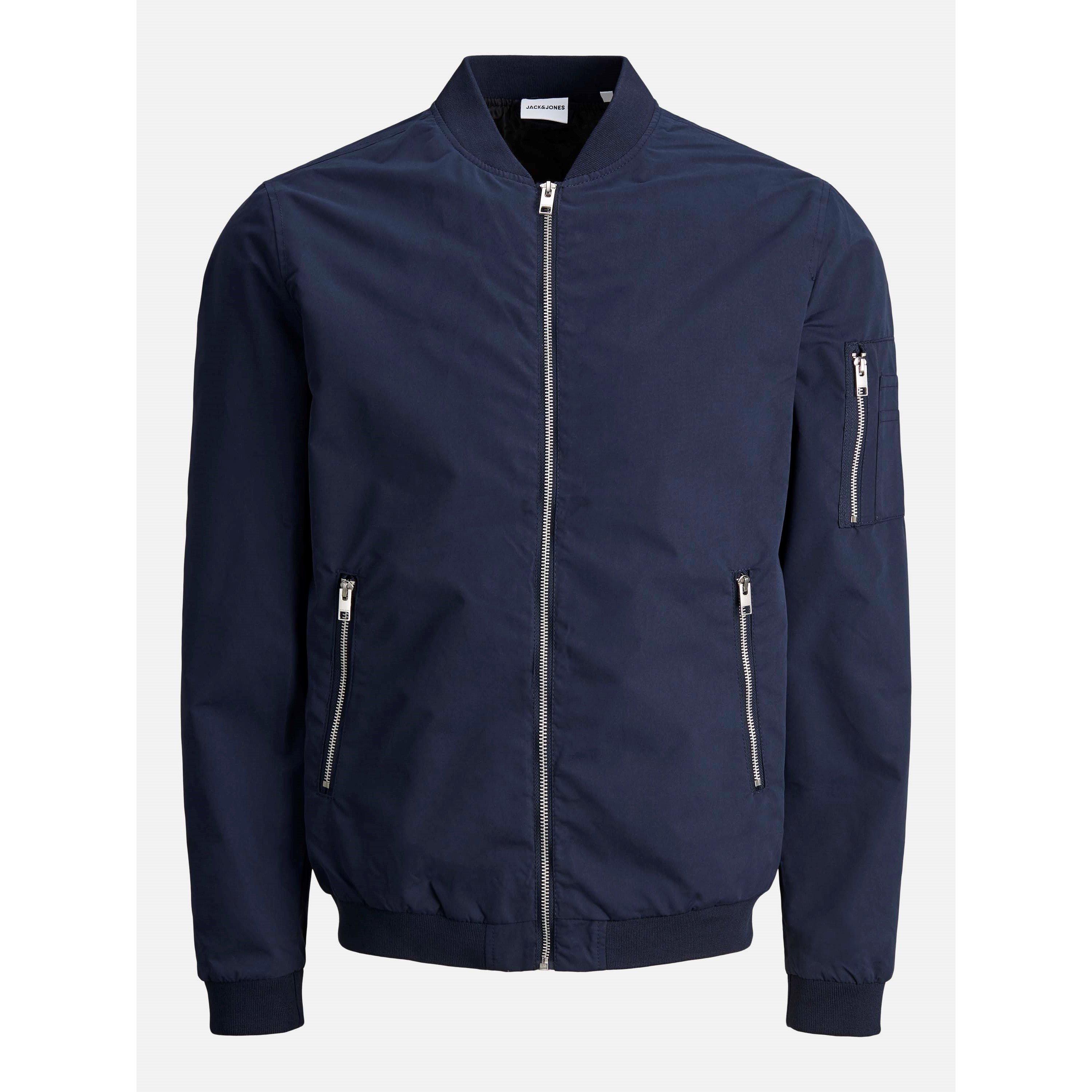 Jack And Jones Men's Rush Plus Size Long Sleeve Bomber Jacket - Navy Blazer - 3XL