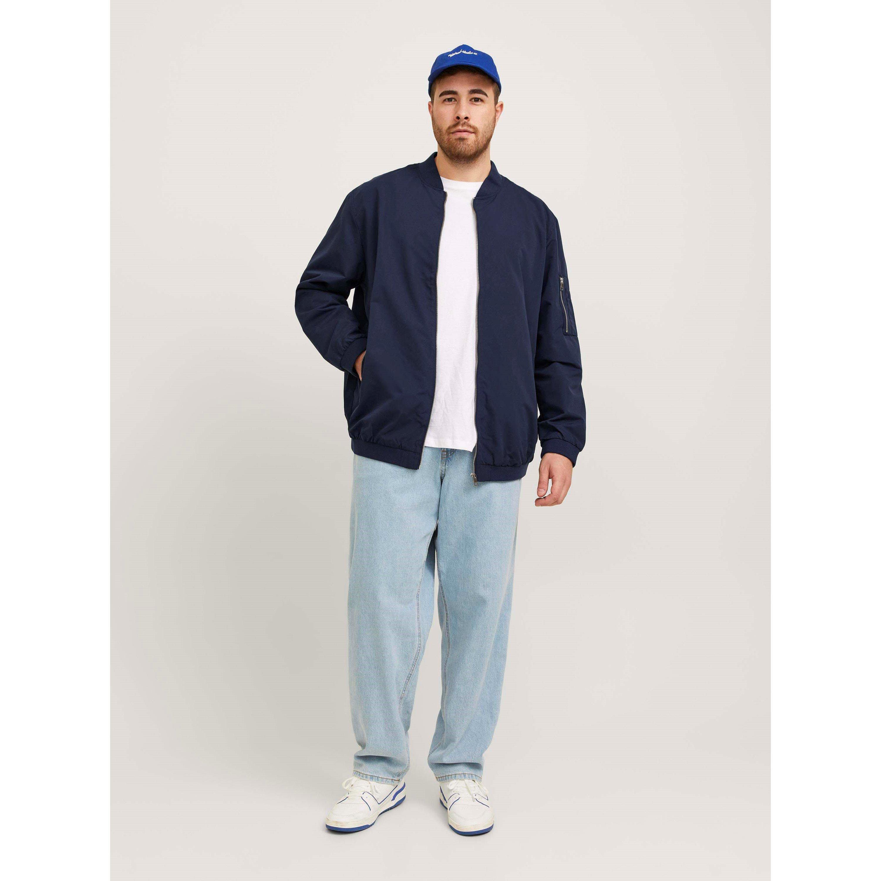 Navy Blazer - Jack and Jones - Men's Rush Plus Size Long Sleeve Bomber Jacket - 8