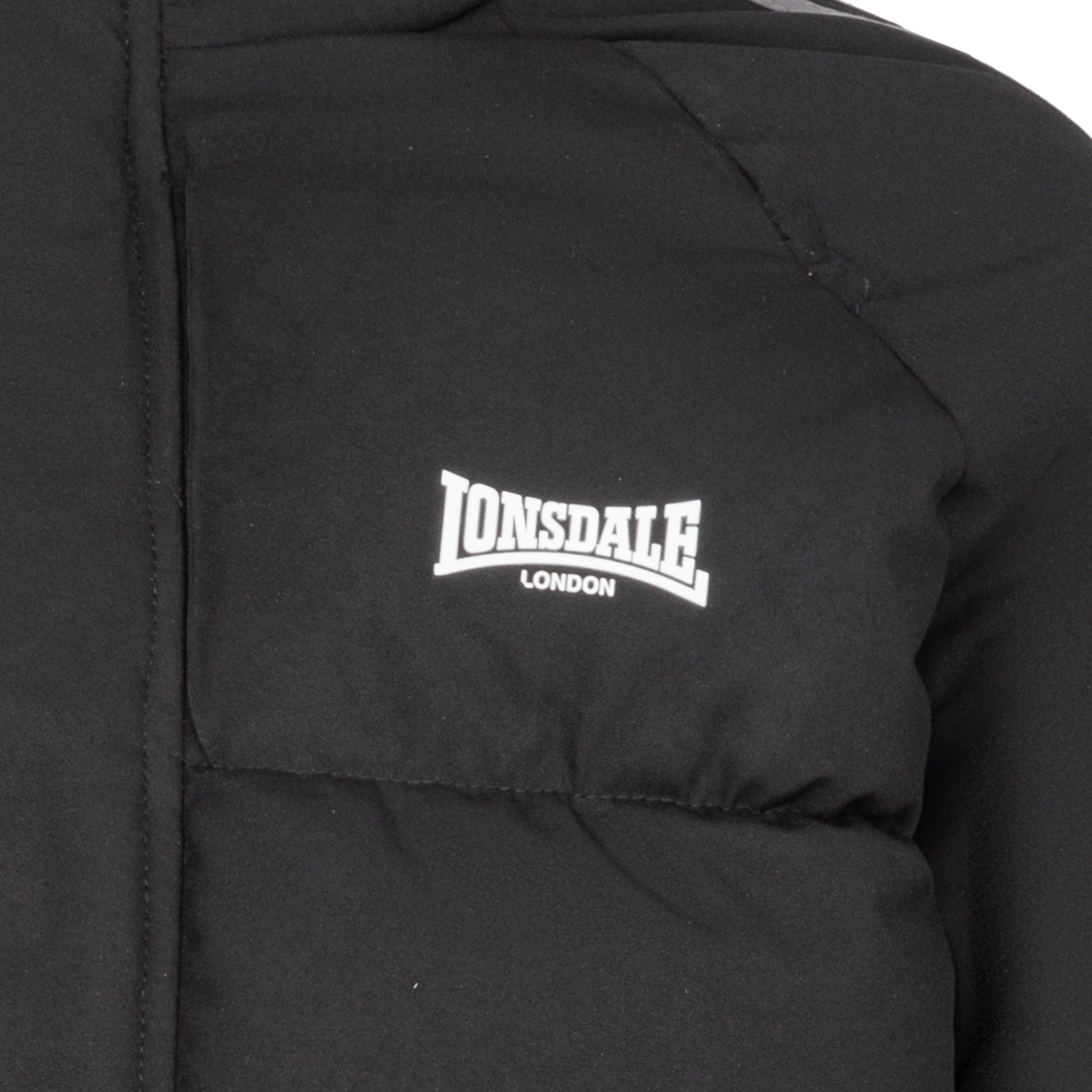 Black - Lonsdale - Padded Waterproof Windproof Hooded Long Sleeve Bomber Jacket - 5