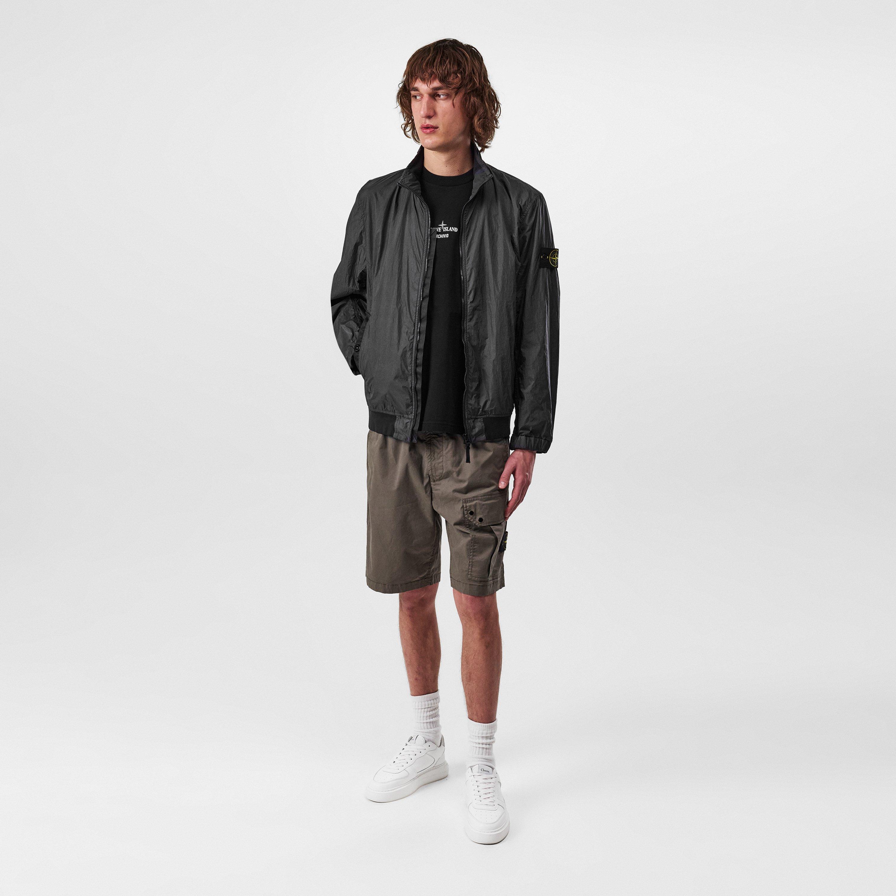 Stone Island Men's Crinkle Reps Wind Resistant Long Sleeve Bomber