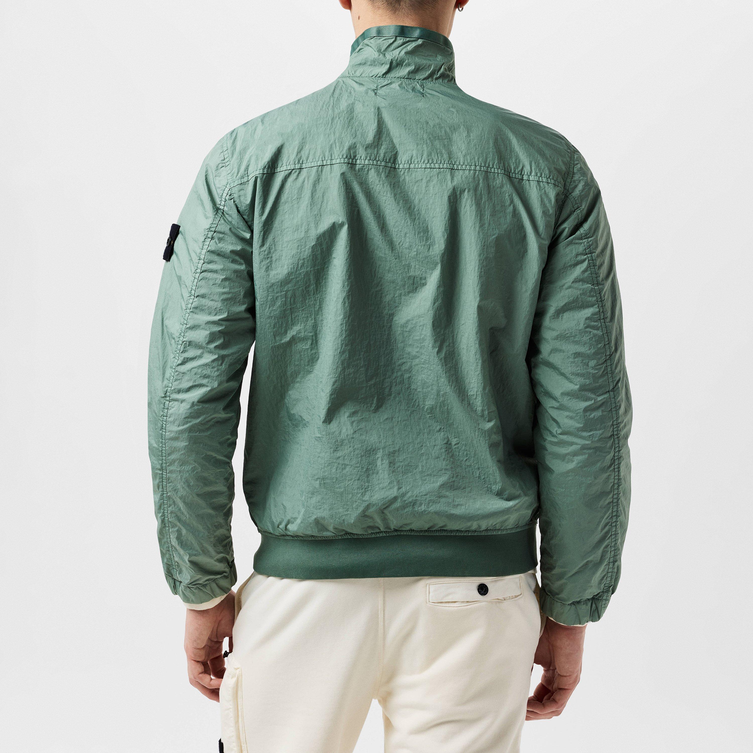 Salvia V0055 - Stone Island - Men's Crinkle Reps Wind Resistant Long Sleeve Bomber Jacket - 3