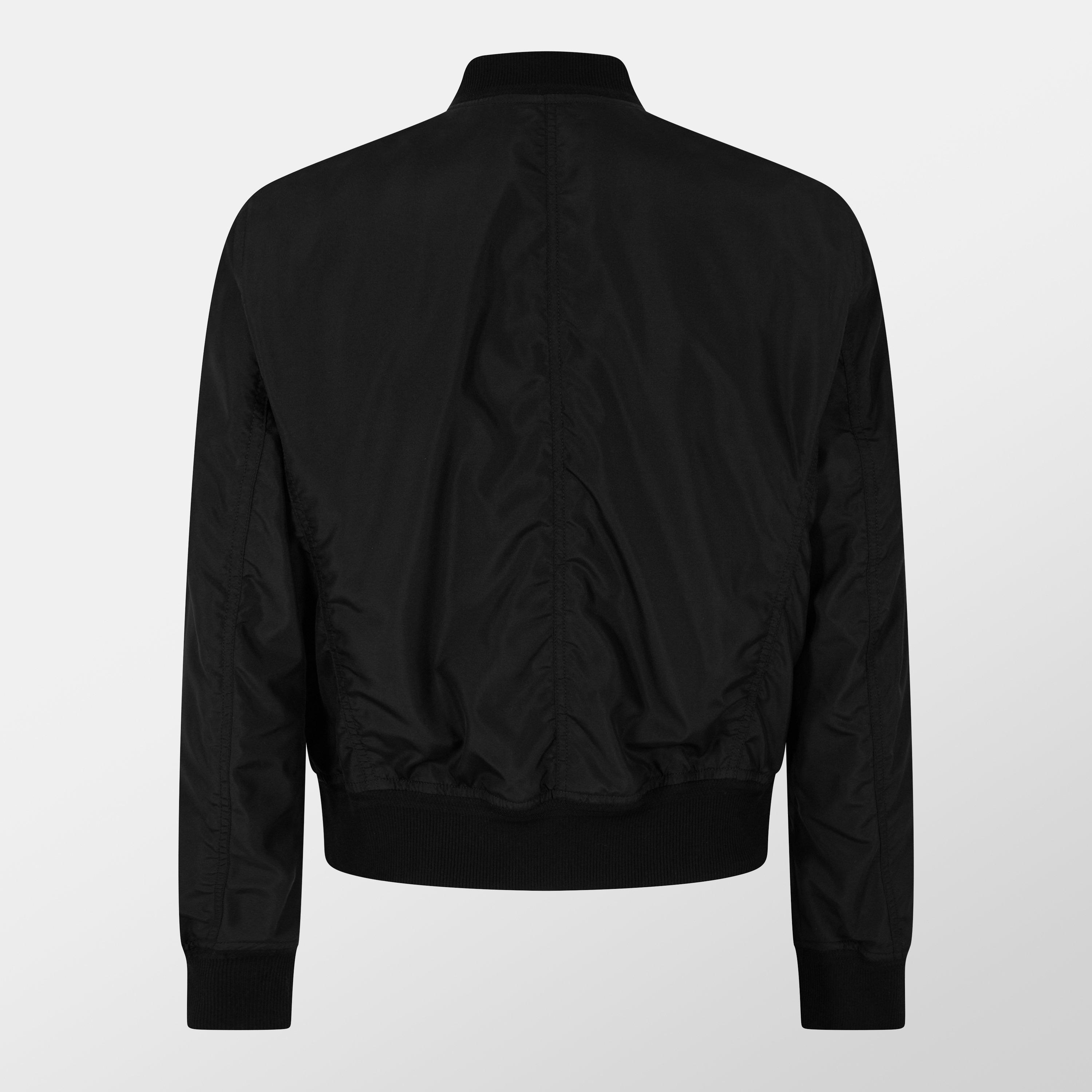 Black - Tom Ford - Men's Poplin Silk Long Sleeve Zip Bomber Jacket - 2