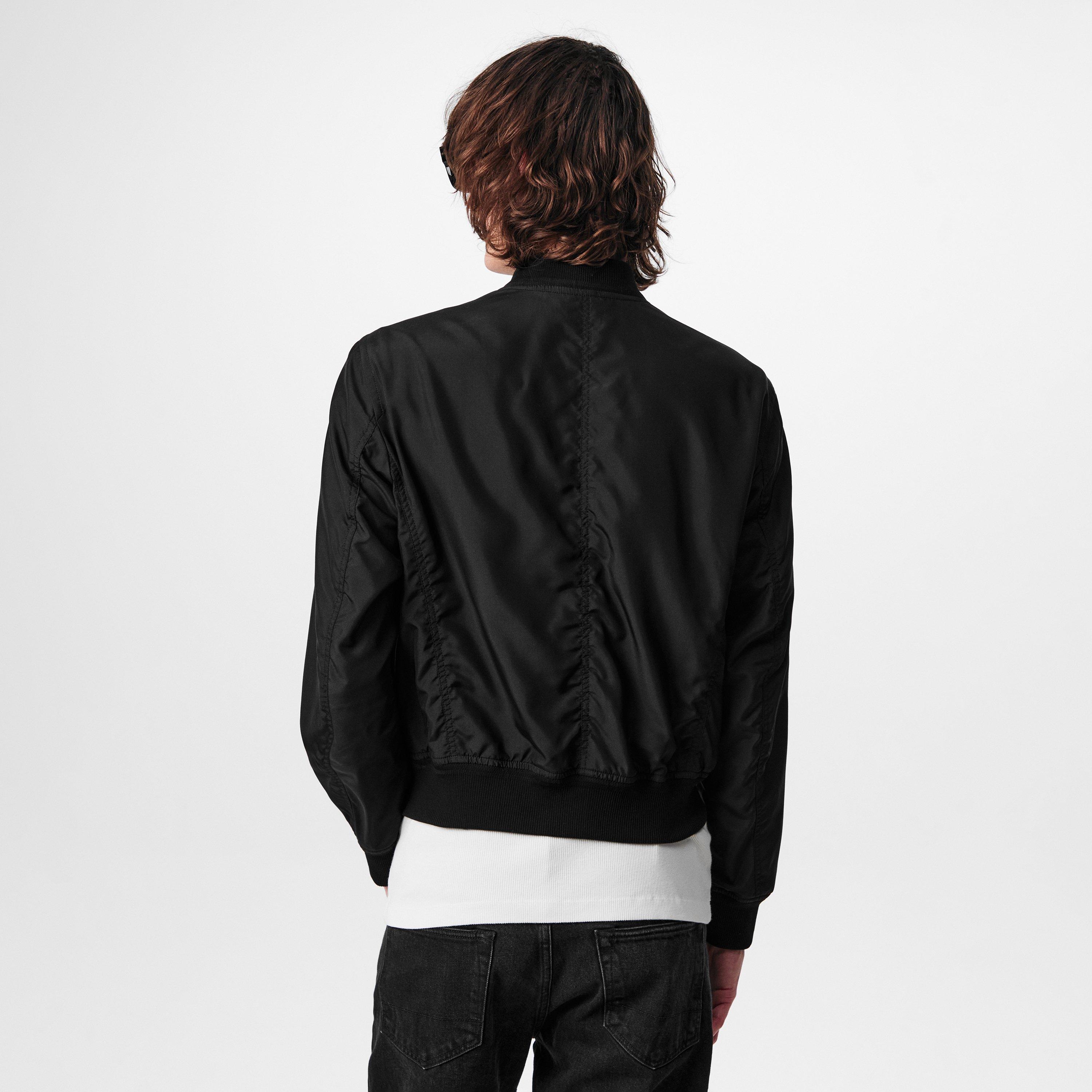 Black - Tom Ford - Men's Poplin Silk Long Sleeve Zip Bomber Jacket - 4