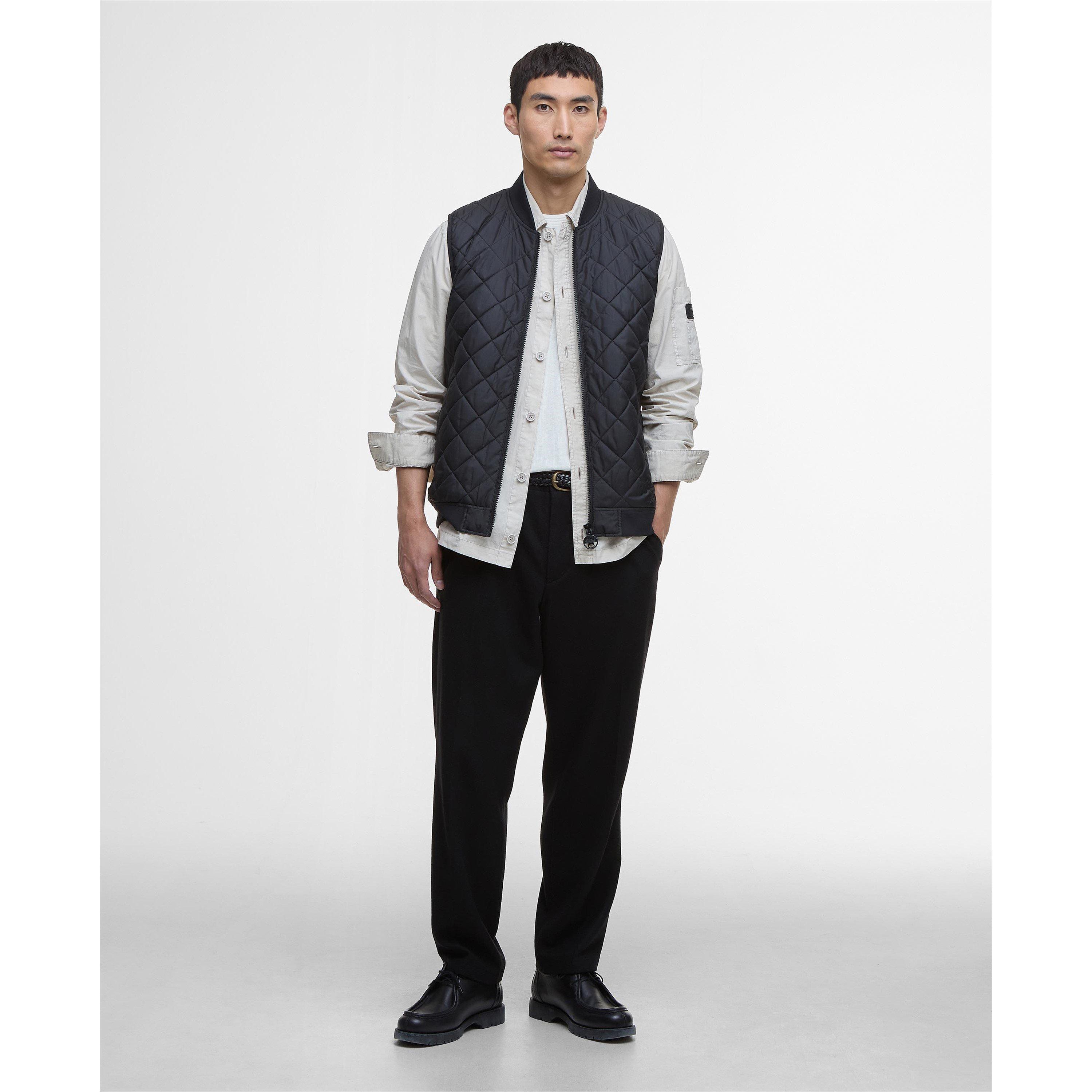 Black BK11 - Barbour International - Men's Harfell Quilted Funnel Neck Sleeveless Gilet - 3