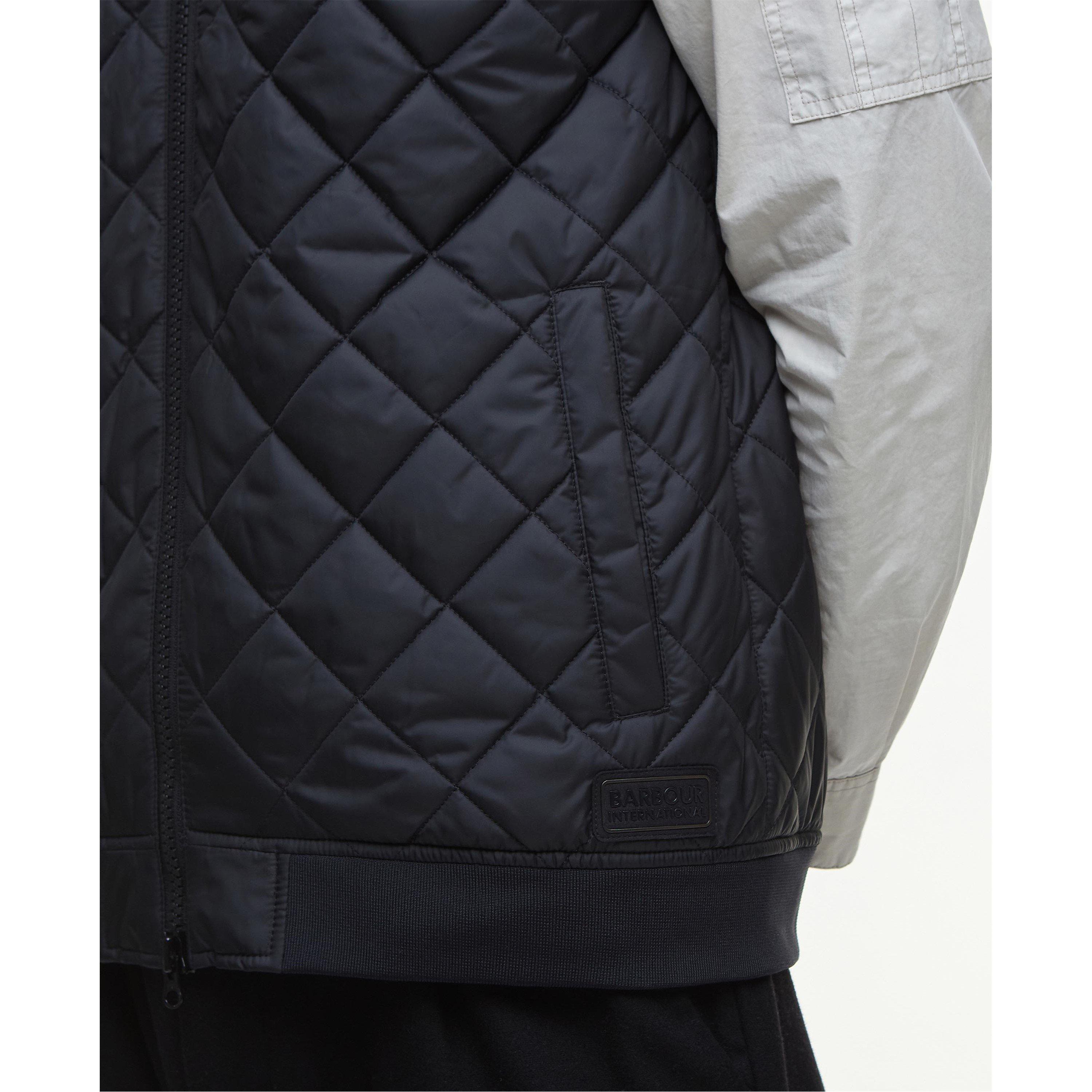 Black BK11 - Barbour International - Men's Harfell Quilted Funnel Neck Sleeveless Gilet - 5