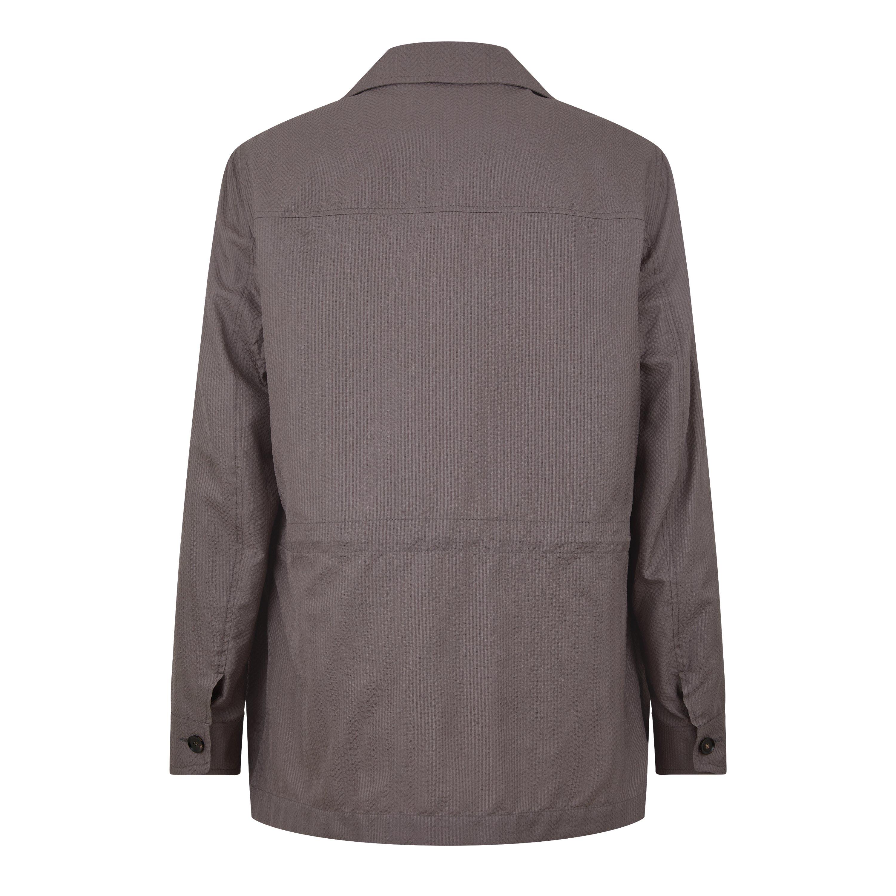 Taupe - Brioni - Men's Seersucker Long Sleeve Blazer - 2