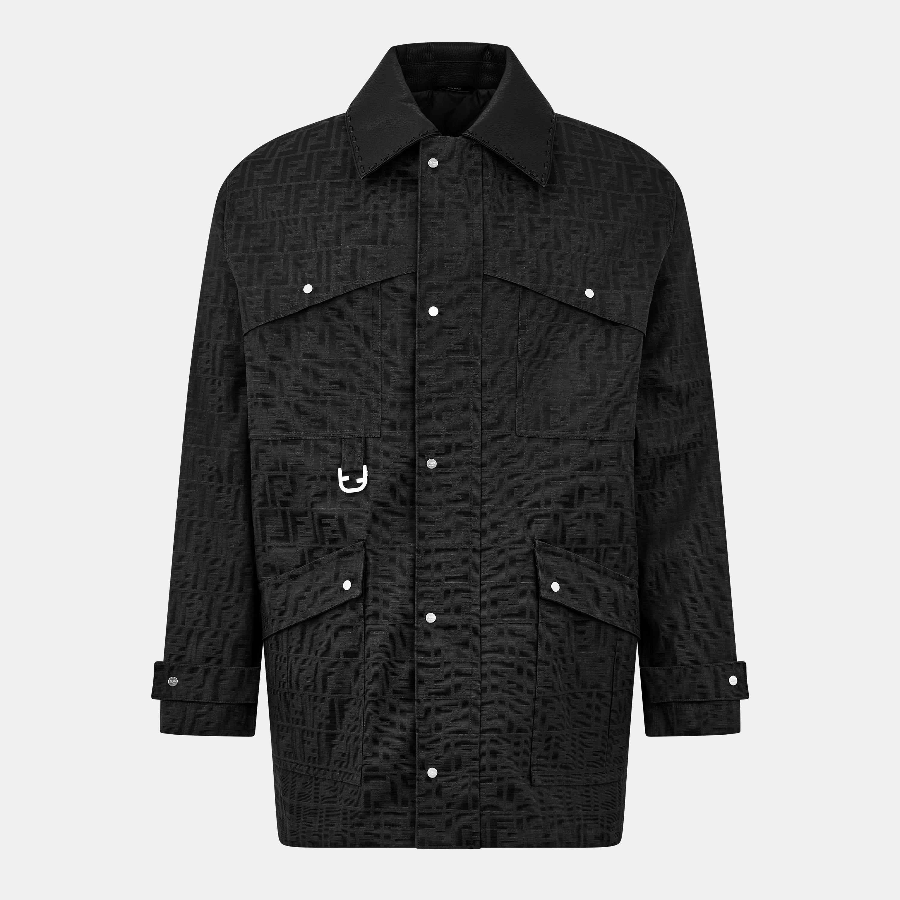 Fendi Men's Logo Blouson Long Sleeve Coach Jacket - Brown - Size M (48)