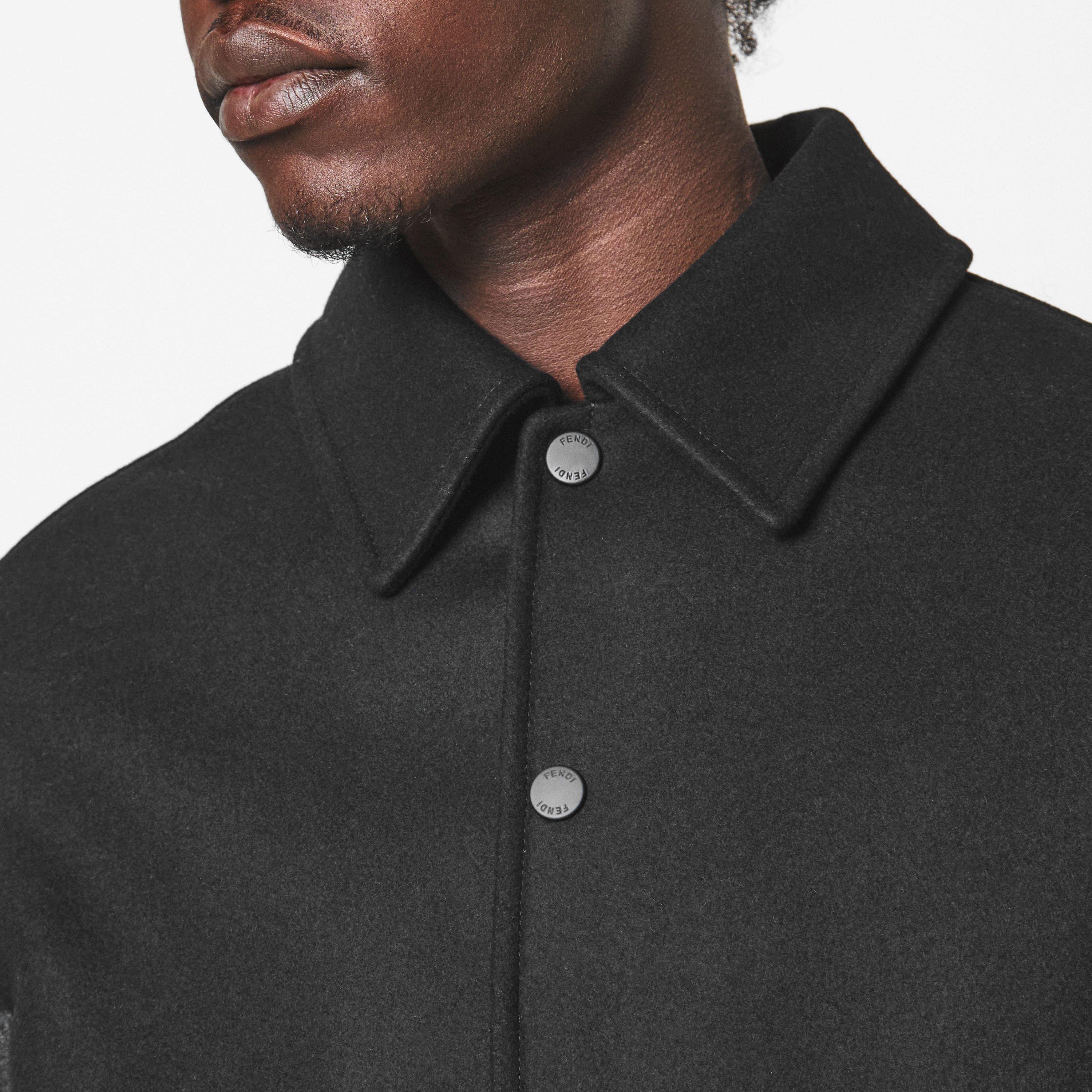 Black/Grey - Fendi - Men's Felt Blouson Wool Long Sleeve Coach Jacket - 5