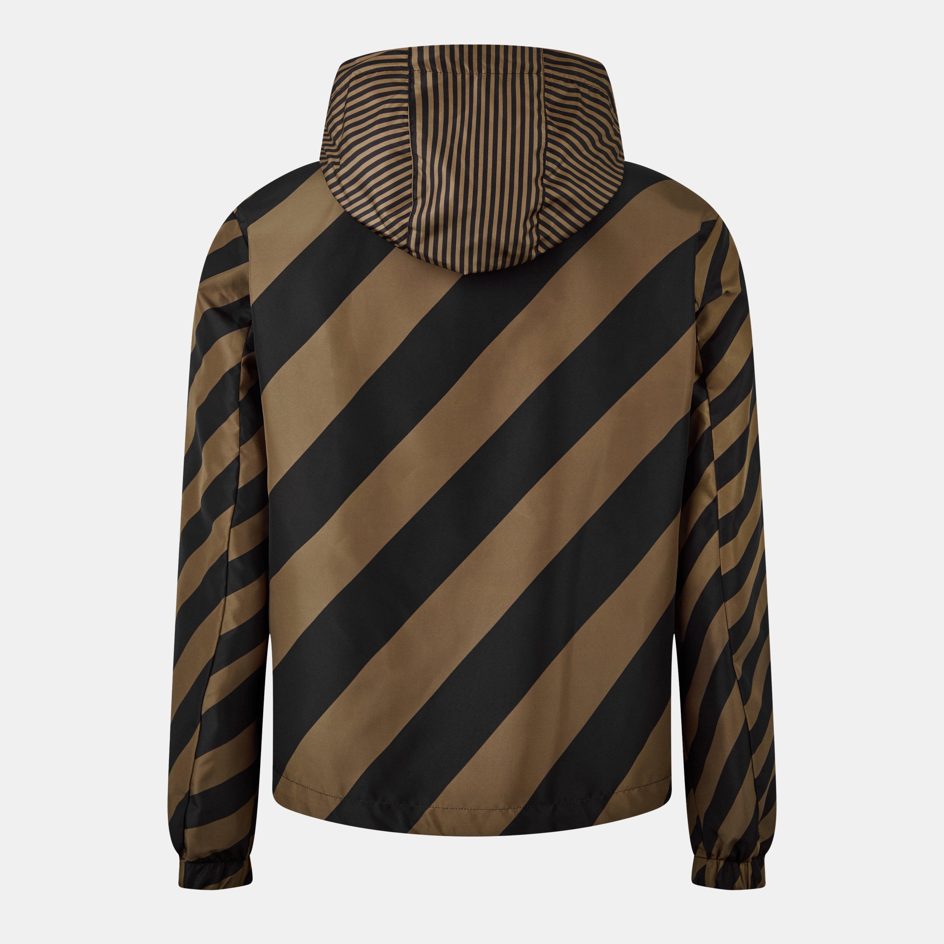 Brown - Fendi - Men's  Reversible Water Resistant Windproof Hooded Windbreaker - 2