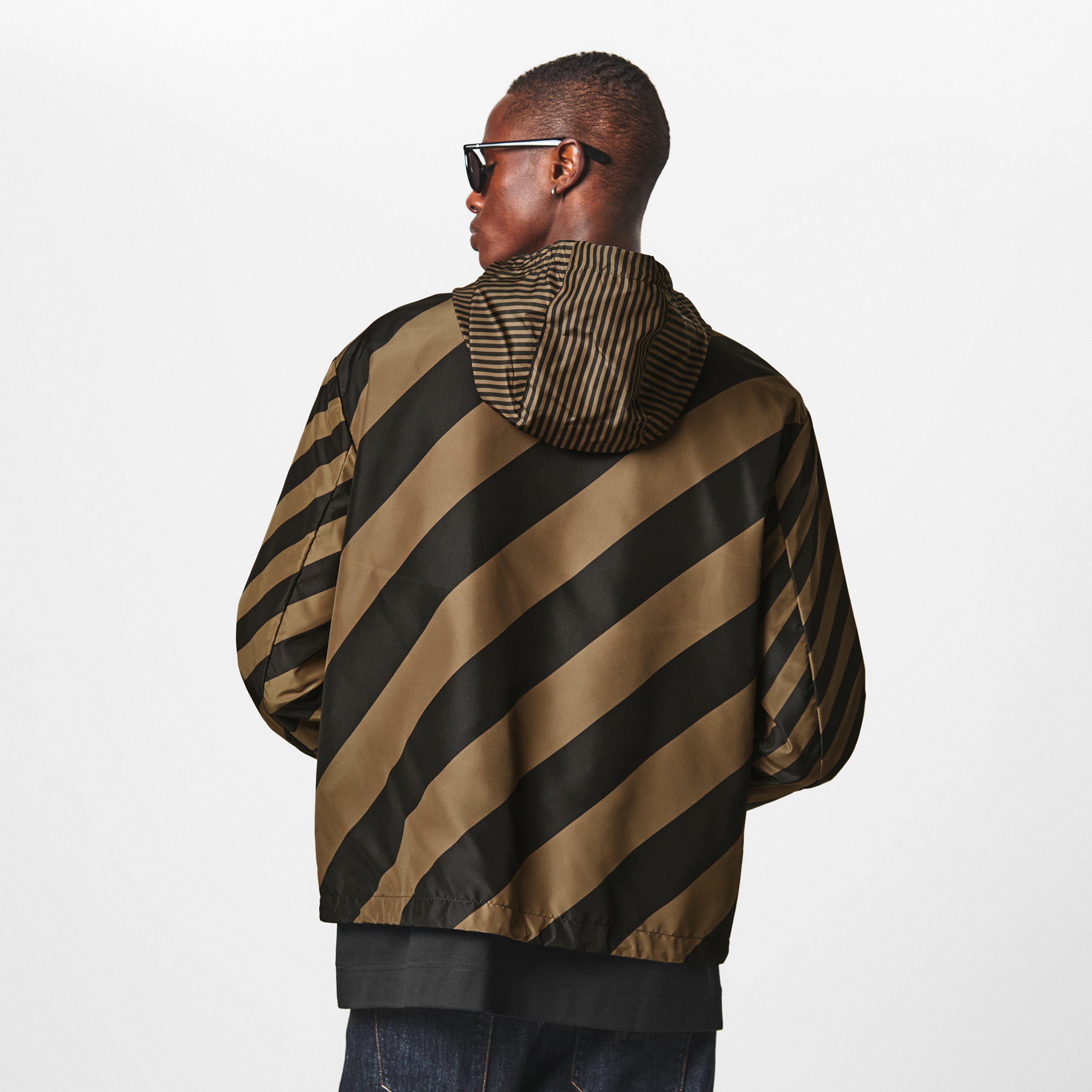 Brown - Fendi - Men's  Reversible Water Resistant Windproof Hooded Windbreaker - 4