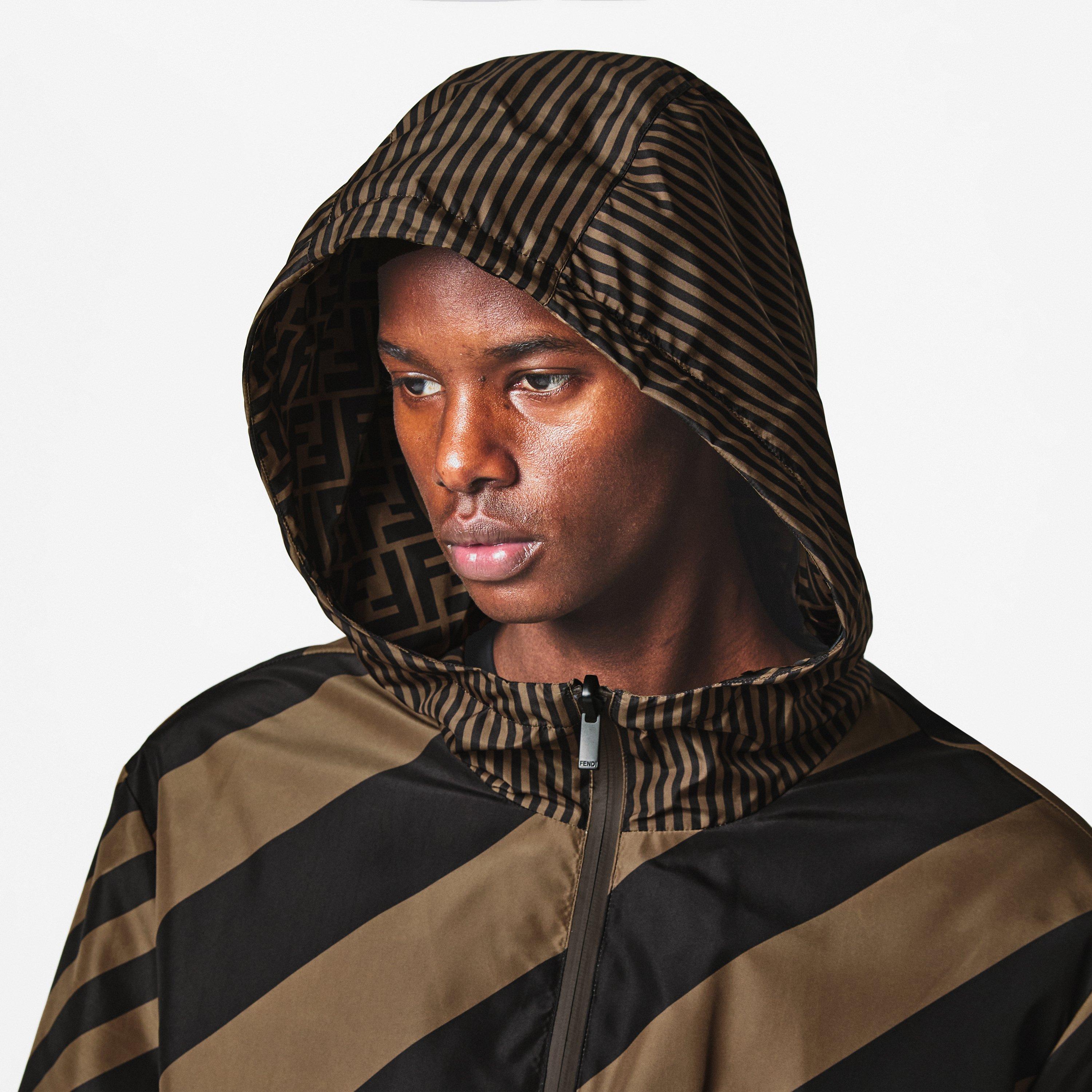 Brown - Fendi - Men's  Reversible Water Resistant Windproof Hooded Windbreaker - 5