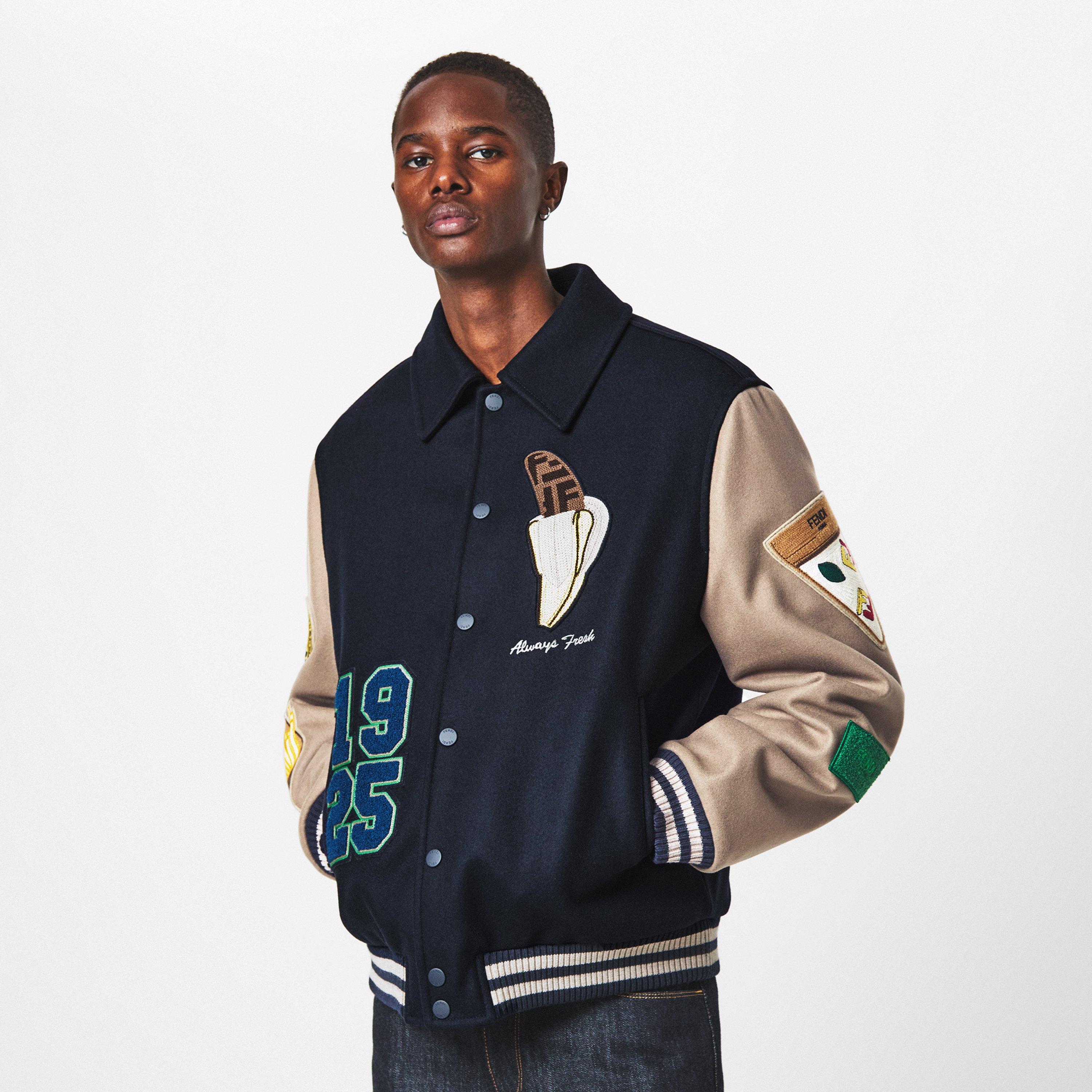 Blue - Fendi - Men's lic Wool Long Sleeve Coach Jacket - 3