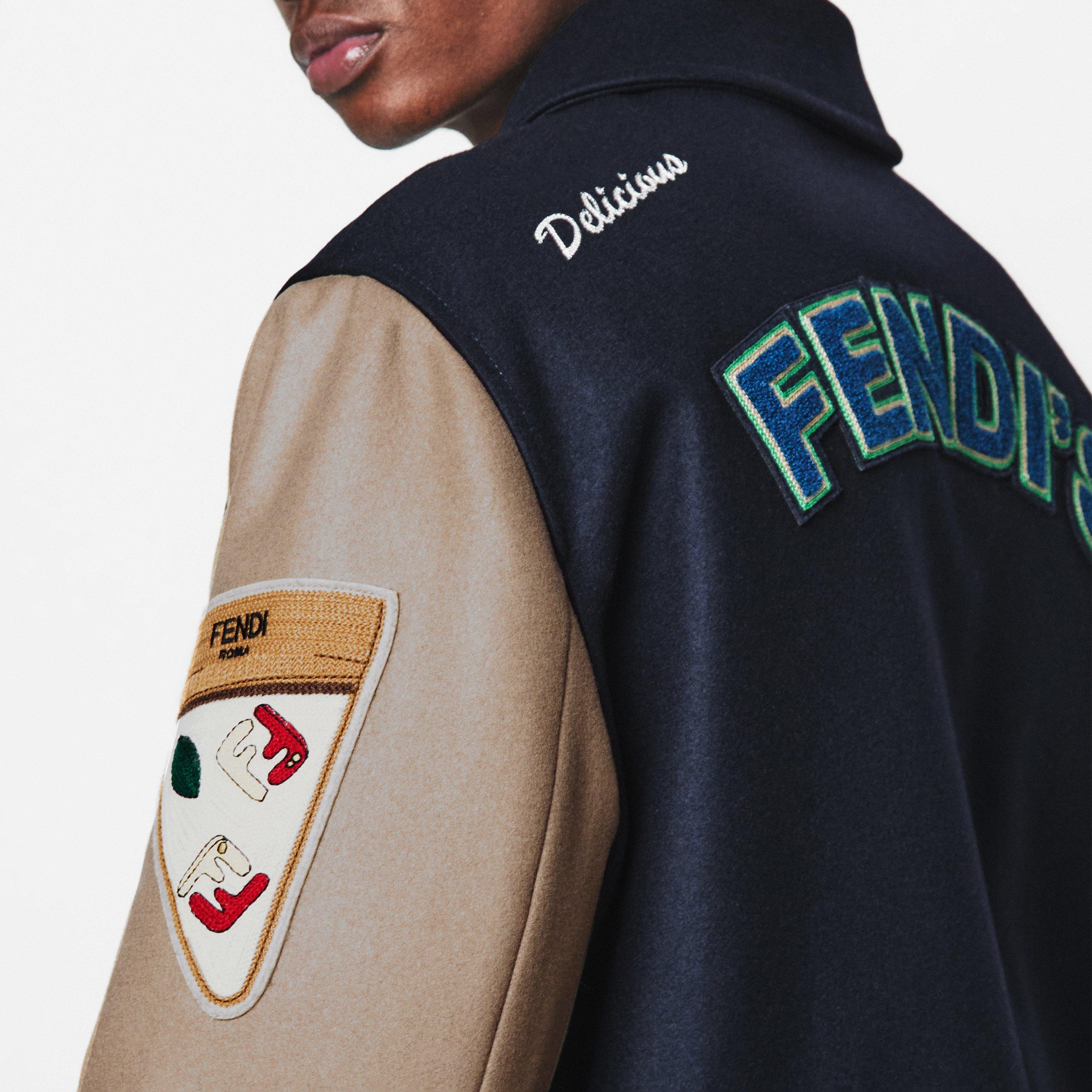 Blue - Fendi - Men's lic Wool Long Sleeve Coach Jacket - 5