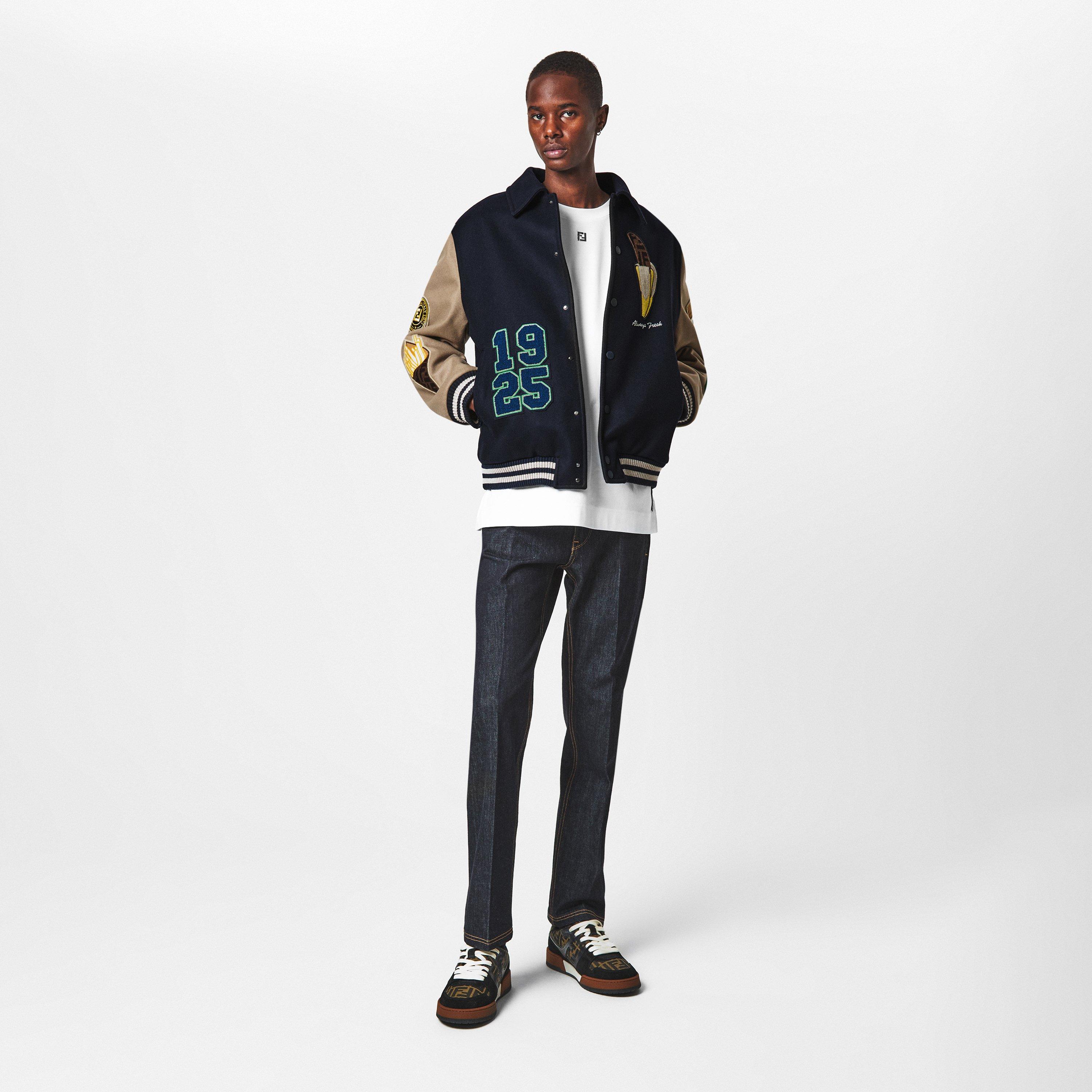 Blue - Fendi - Men's lic Wool Long Sleeve Coach Jacket - 6