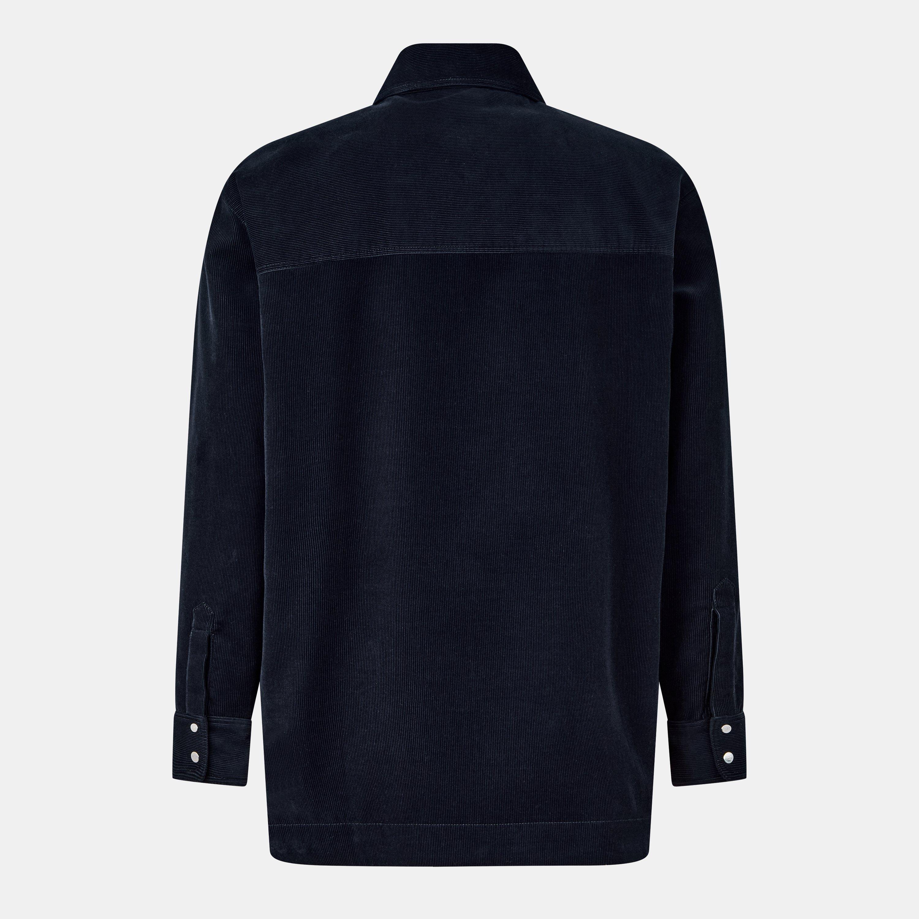 Navy - Fendi - Men's  Corduroy Cotton Long Sleeve Coach Jacket - 2