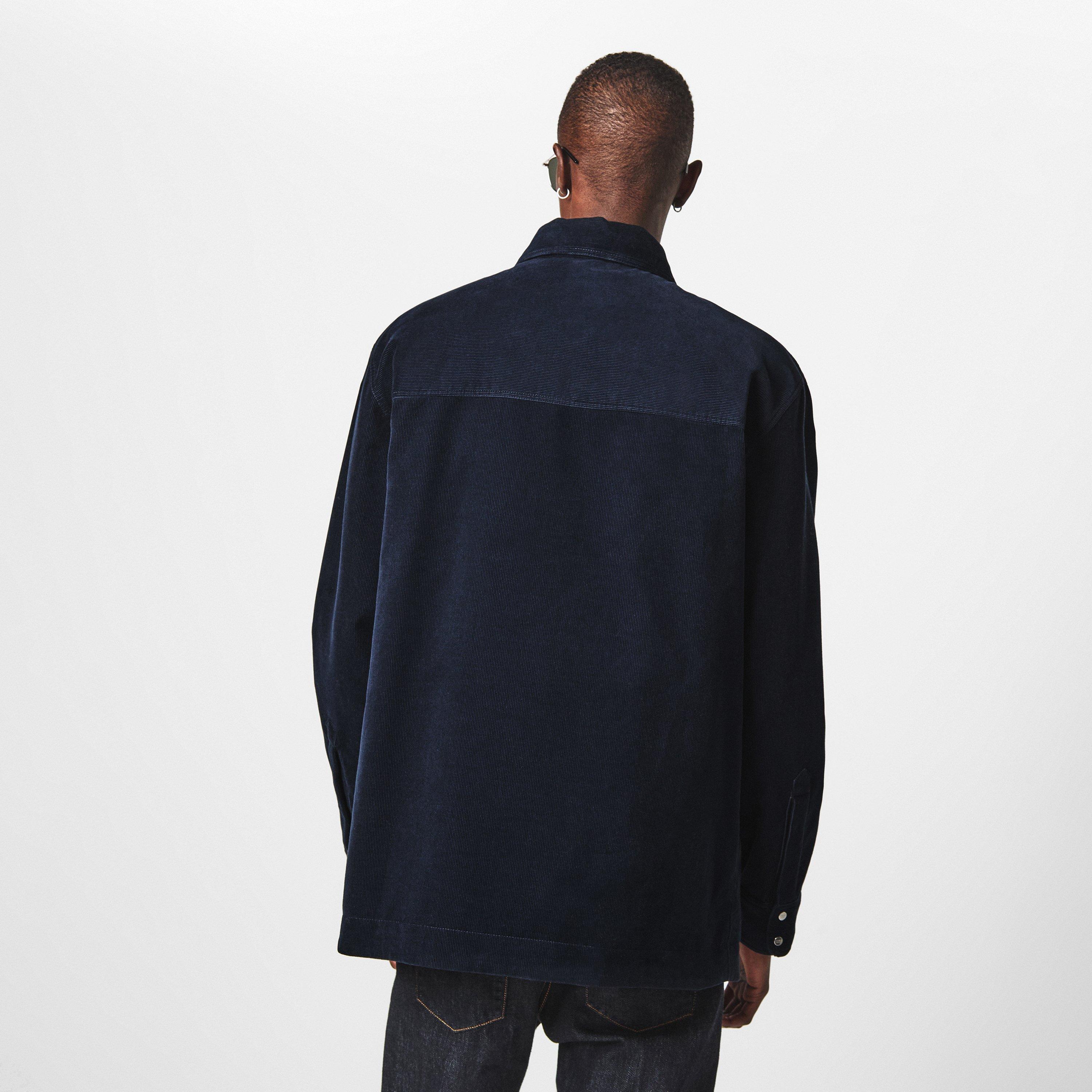 Navy - Fendi - Men's  Corduroy Cotton Long Sleeve Coach Jacket - 4