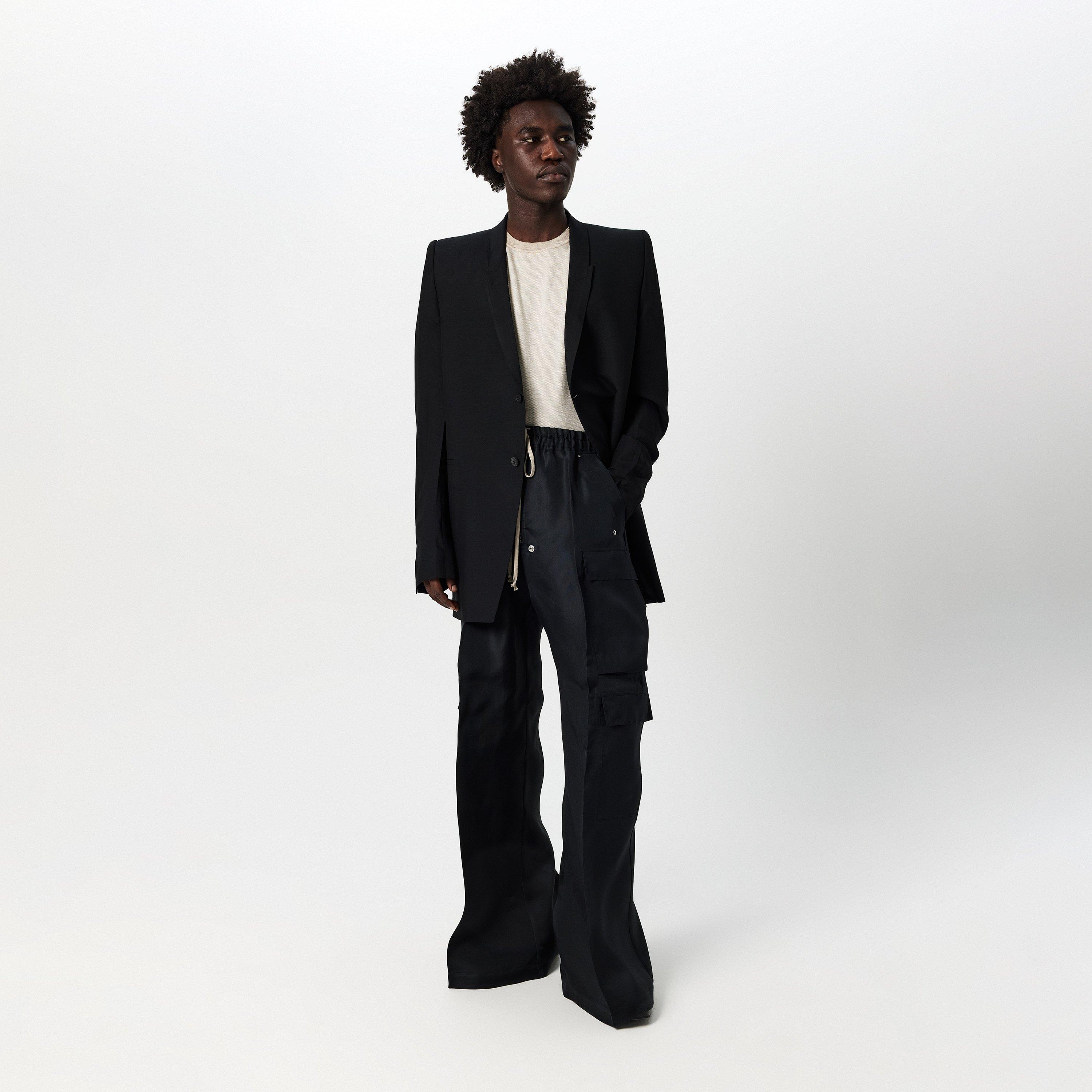 Black 09 - Rick Owens - Men's Hollywood Dirt Virgin Wool Long Sleeve Tailored Blazer - 6