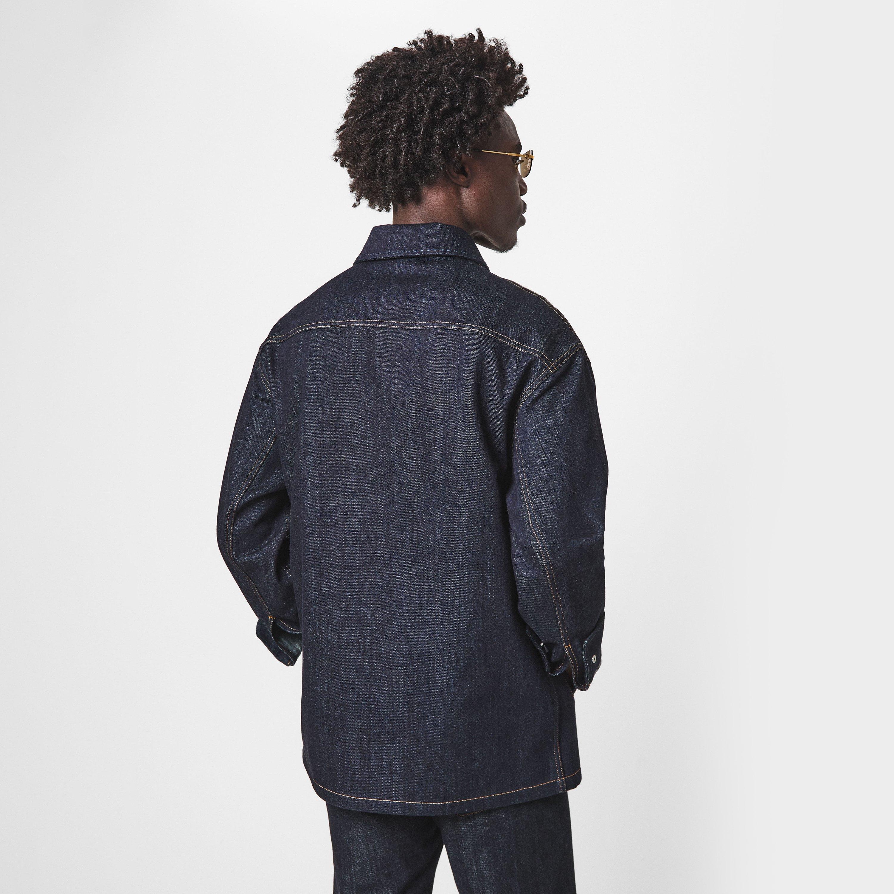 Indigo - Fendi - Men's  Jeans Cotton Long Sleeve Embroidered Coach Jacket - 4