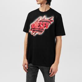 Diesel Diesel Flame Logo T-Shirt Mens