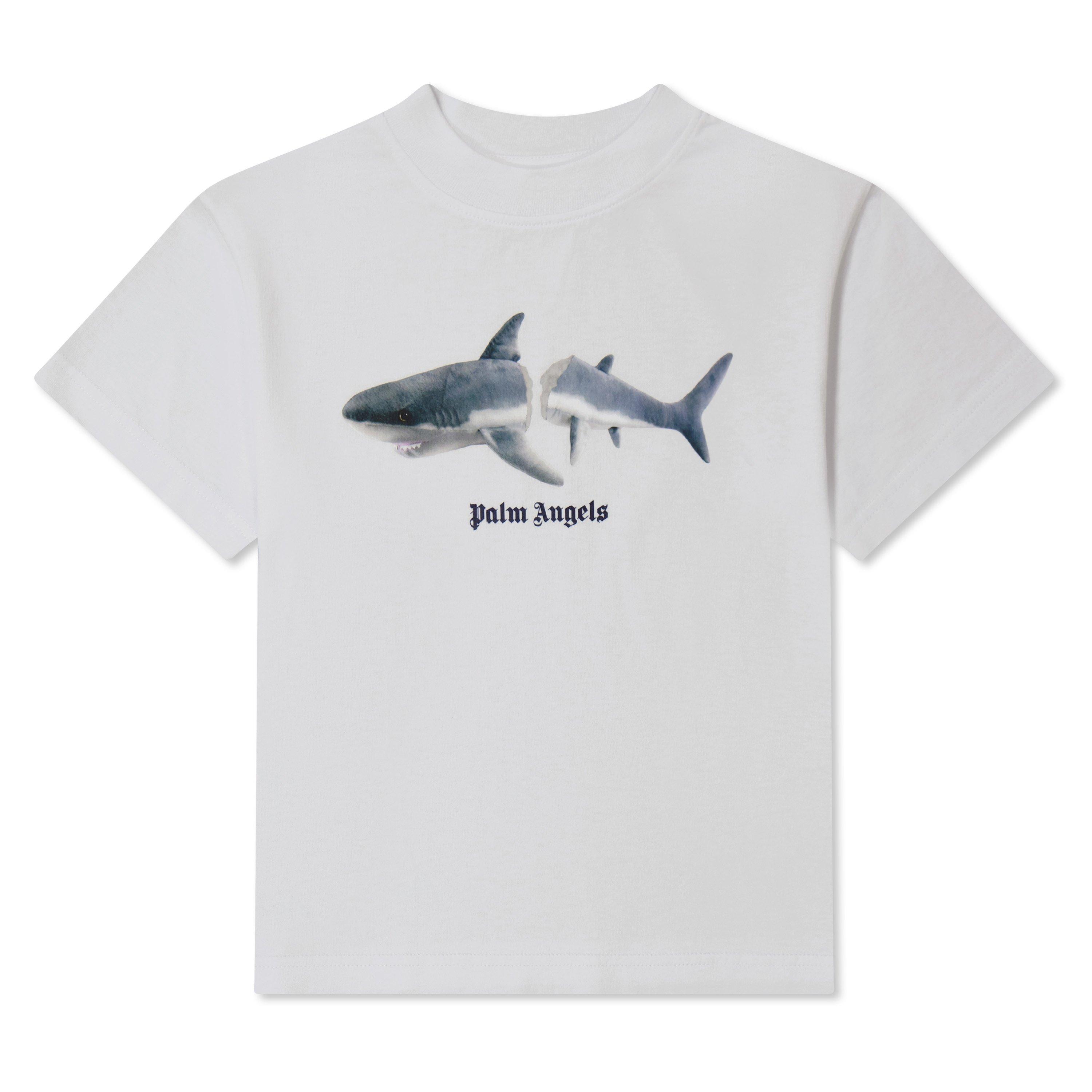 White Medi 0106 - Palm Angels - Boy's Shark T Shirt - 1