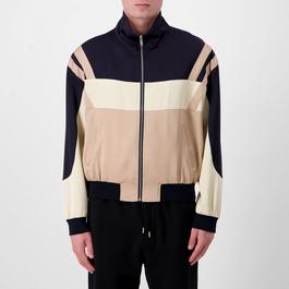 Saint Laurent Panelled Zip Up Bomber Jacket