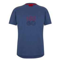 Hugo Embroidered Stacked Logo T-Shirt