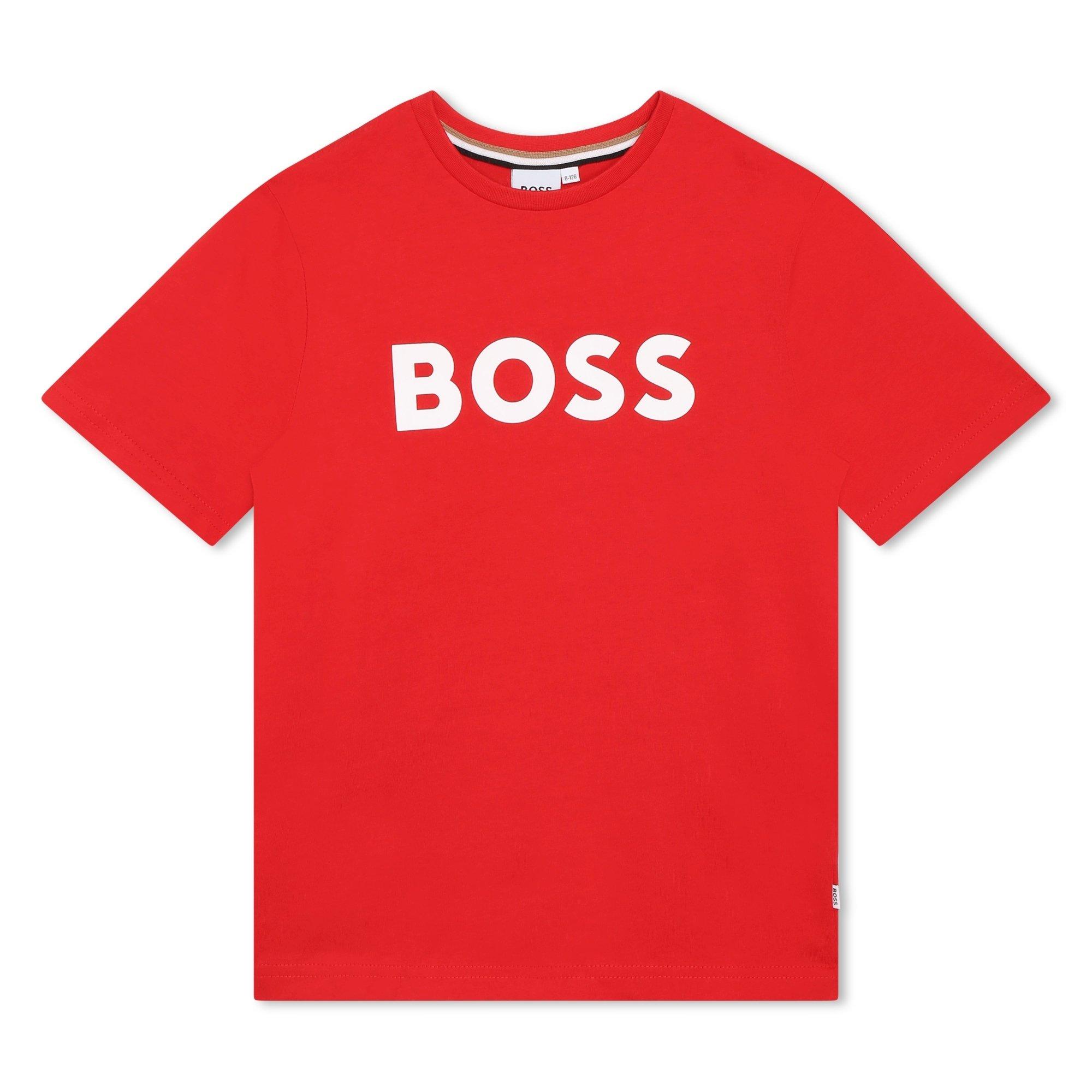 Red 991 - Boss - Kids Large Logo T-Shirt, Logo Branding - 1