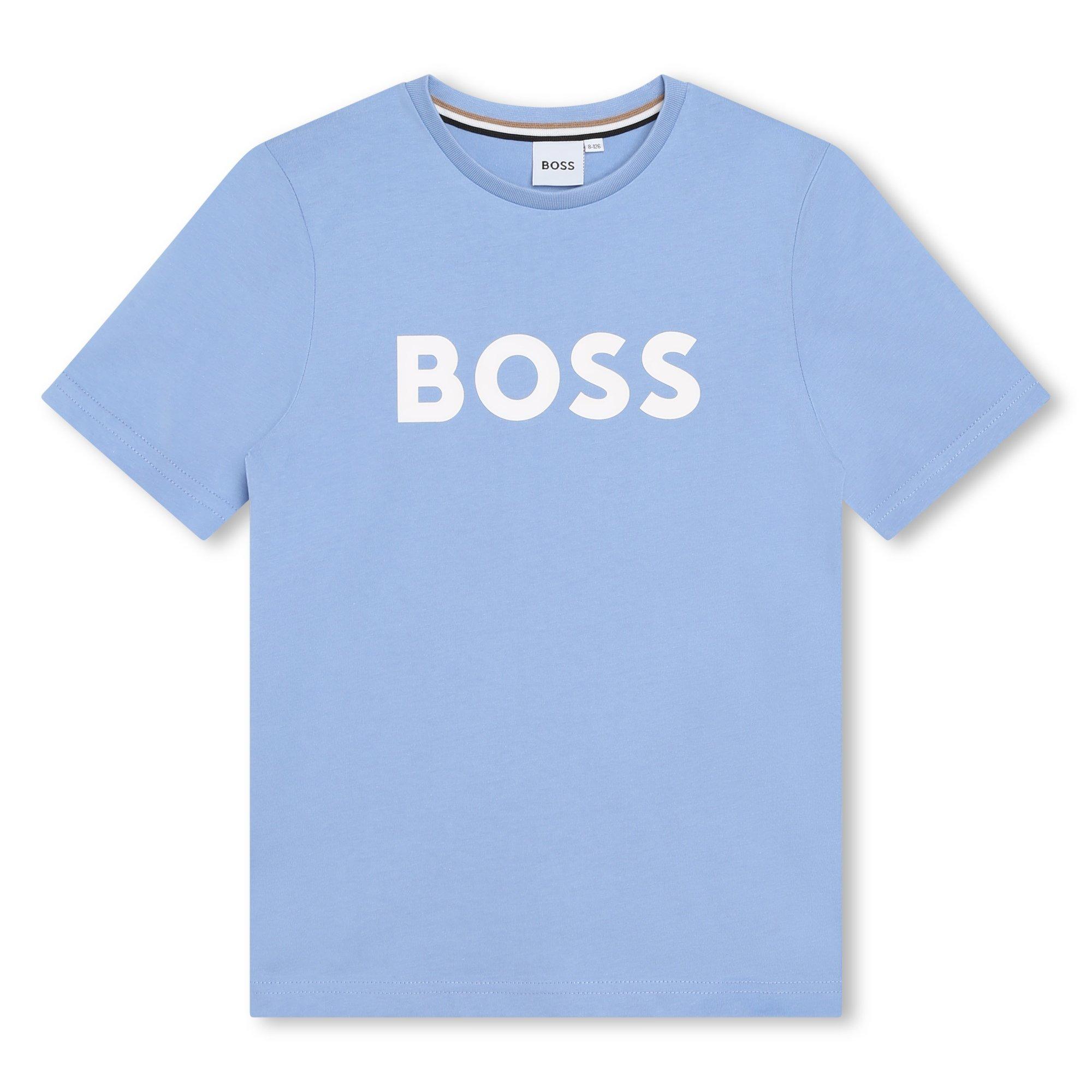 Bleekblauw 77A - Boss - Kids Large Logo T-Shirt, Logo Branding - 1
