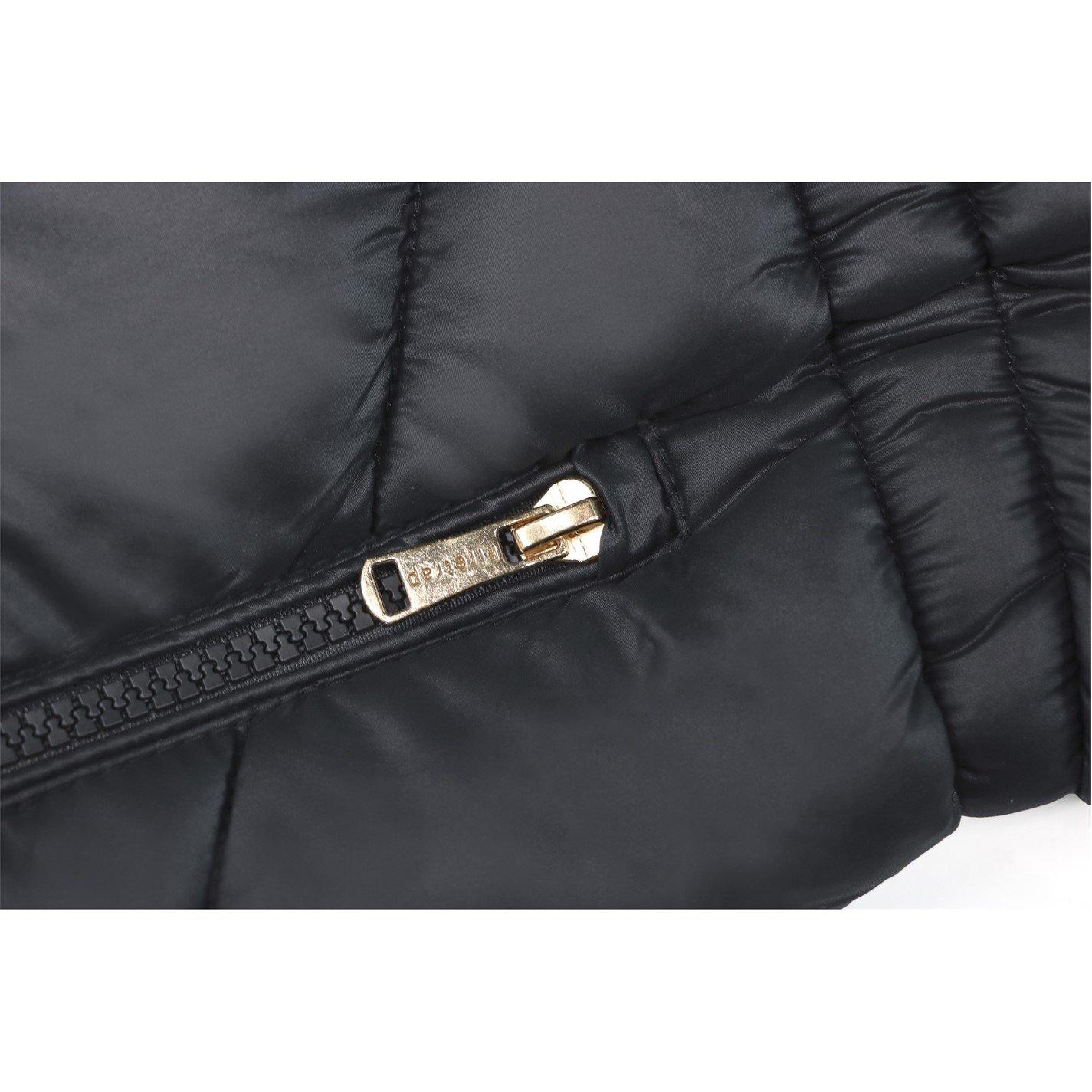 Black - Firetrap - Kids Fur Trimmed Hood Long Sleeve Short Puffer Jacket - 4