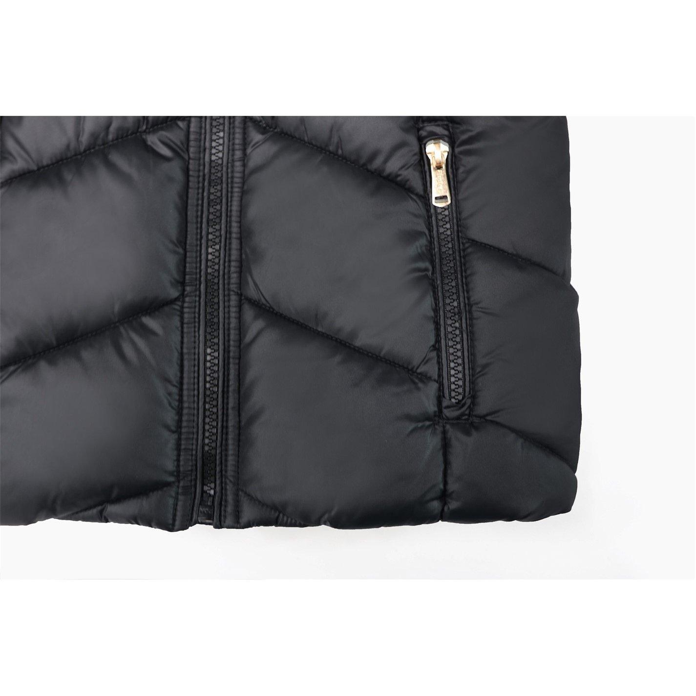 Black - Firetrap - Kids Fur Trimmed Hood Long Sleeve Short Puffer Jacket - 6