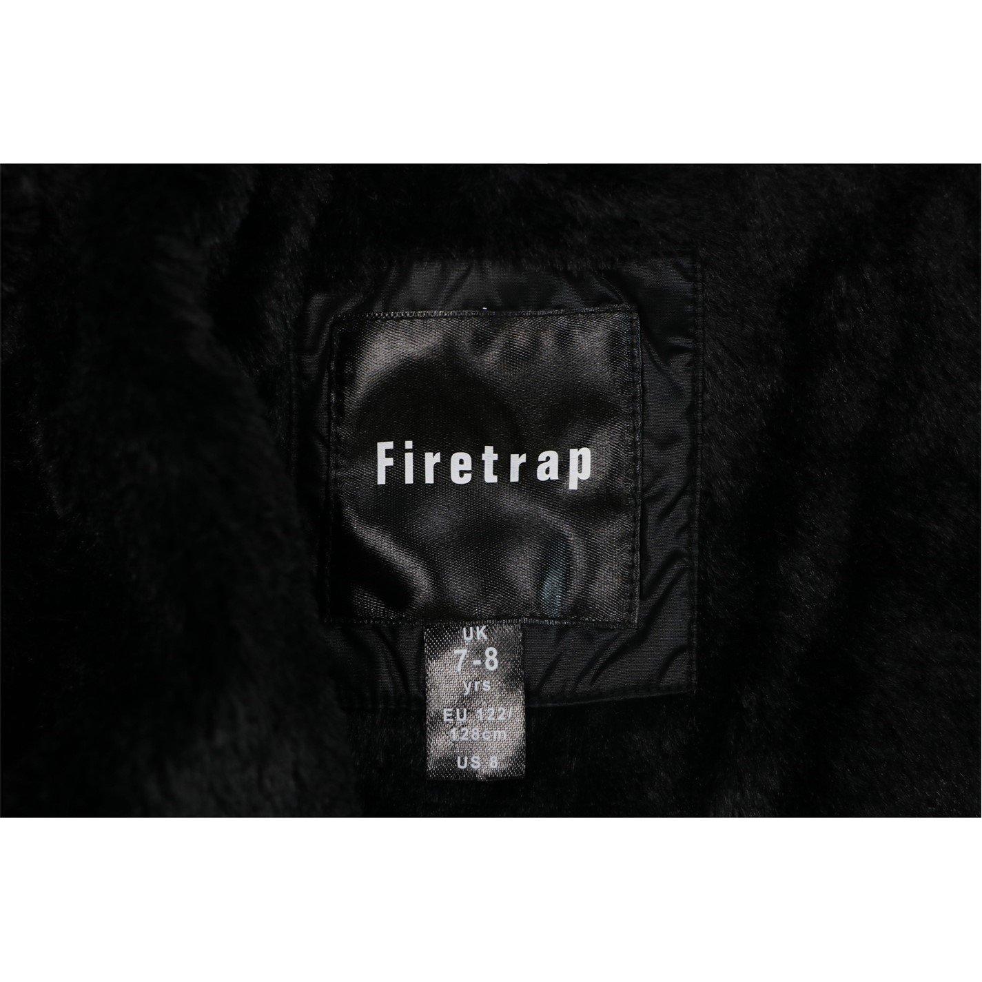Black - Firetrap - Kids Fur Trimmed Hood Long Sleeve Short Puffer Jacket - 8
