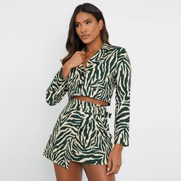 I Saw It First ISAWITFIRST Cropped Zebra Printed Blazer