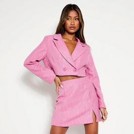 I Saw It First ISAWITFIRST Petite Boucle Cropped Blazer
