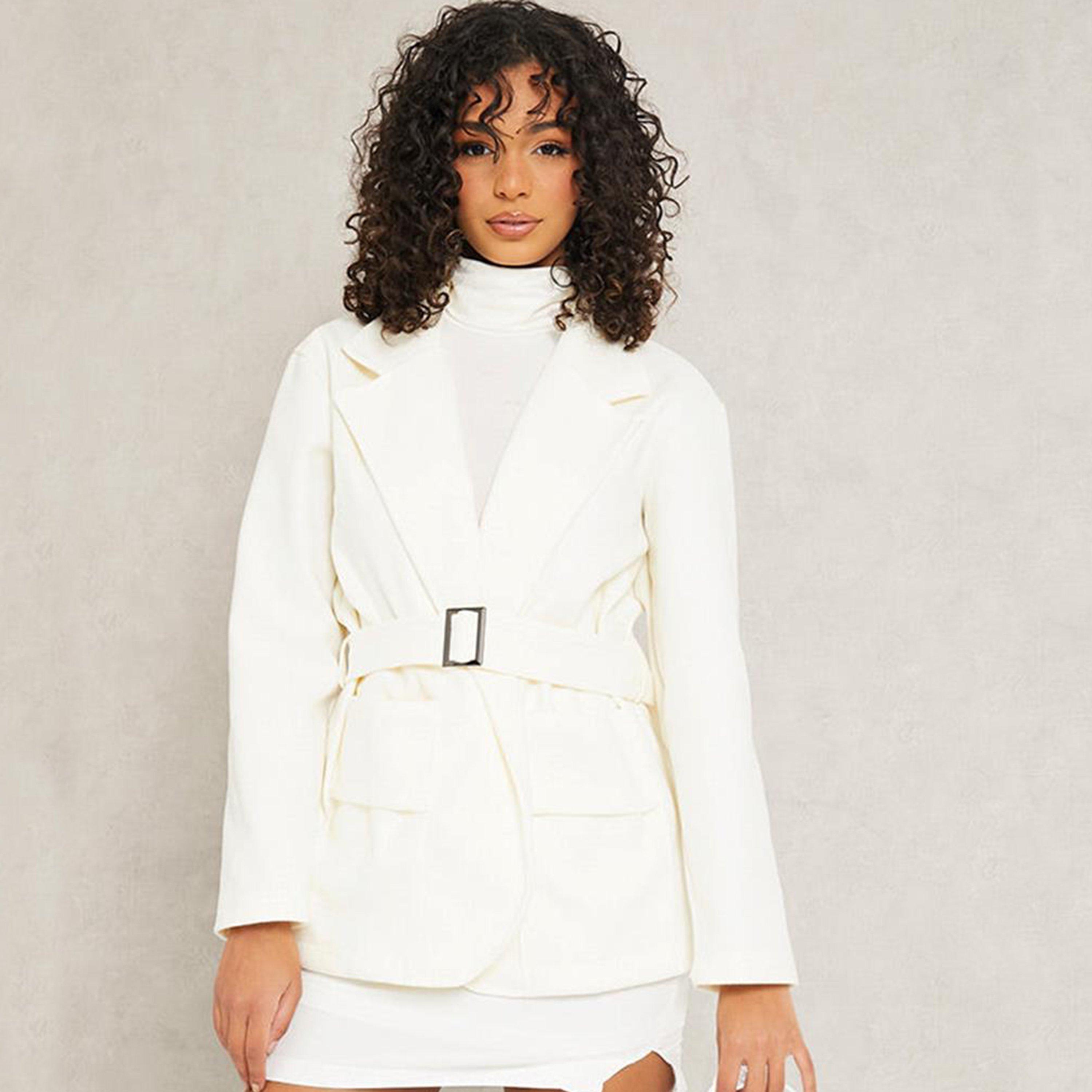 White - I Saw It First - ISAWITFIRST Belted Pocket Shacket - 1
