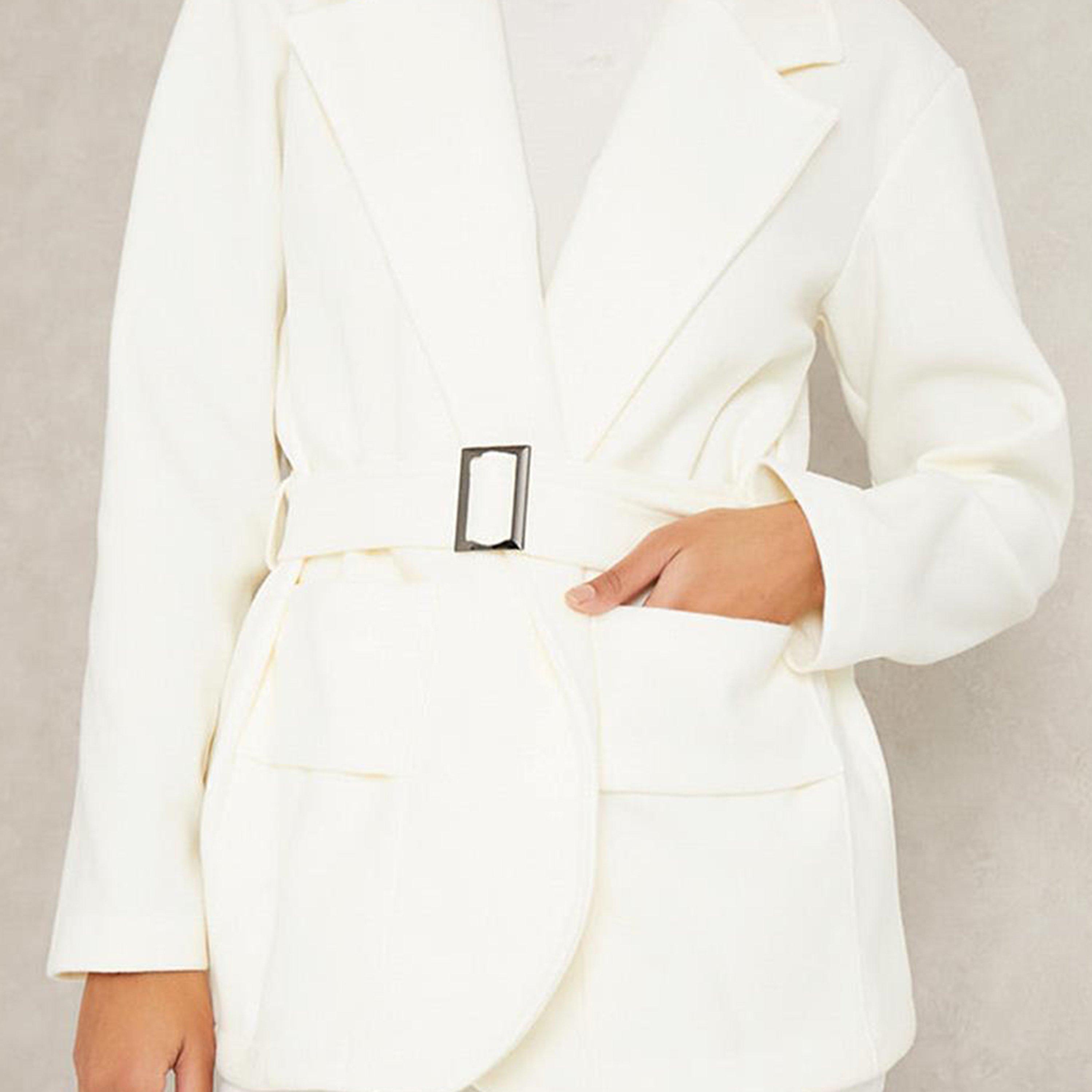 White - I Saw It First - ISAWITFIRST Belted Pocket Shacket - 5