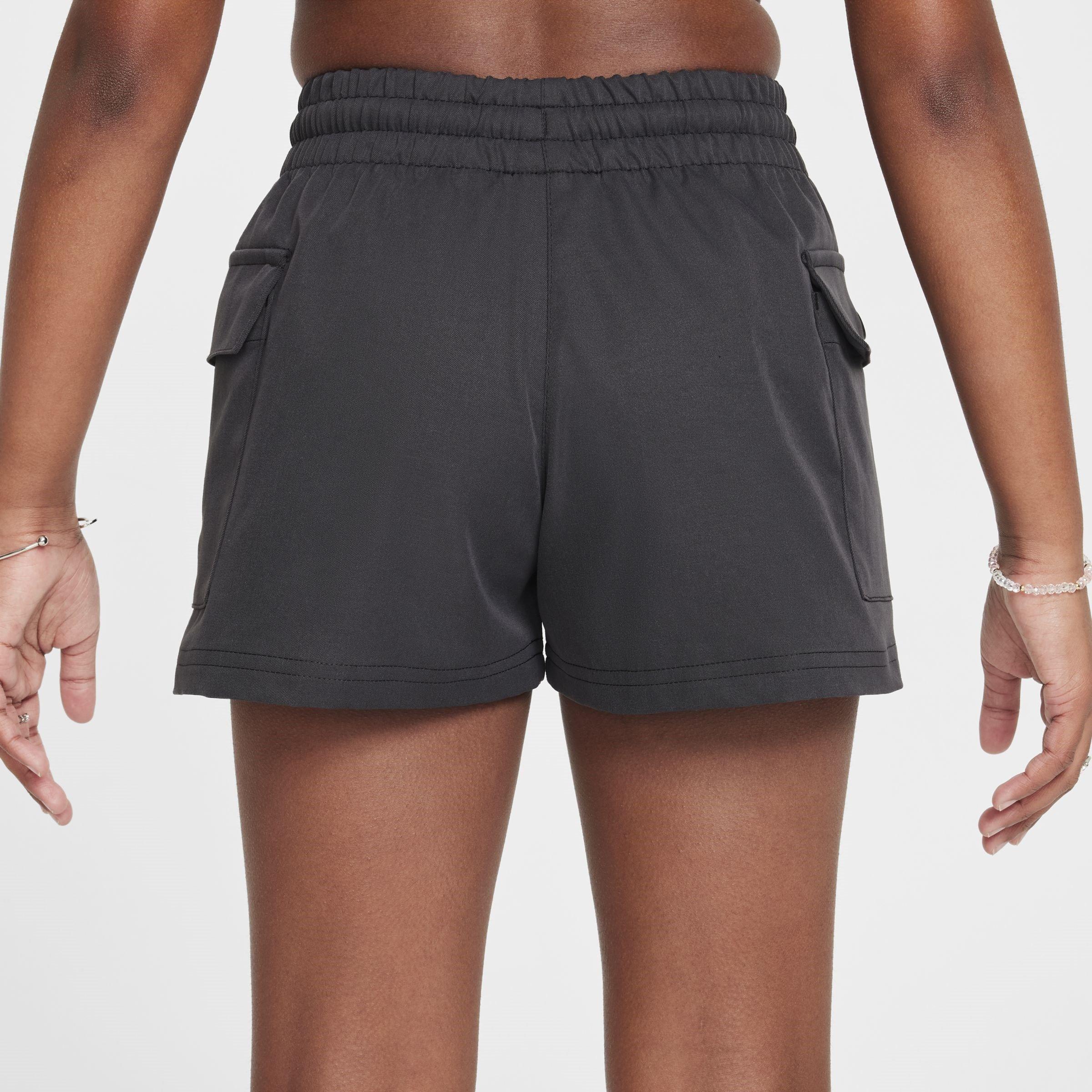 Black/White - Nike - Sportswear Junior Girls Woven Cargo Shorts - 2