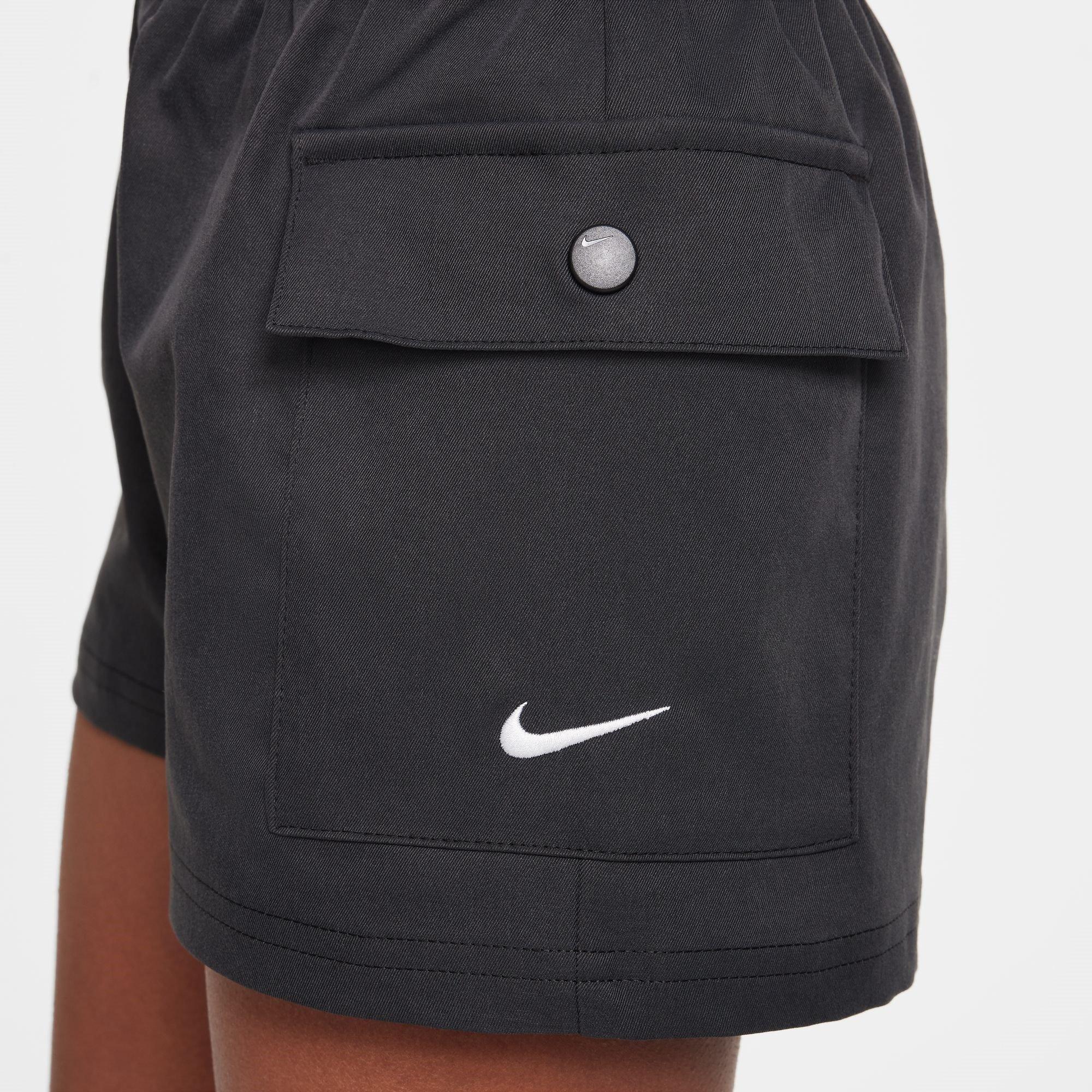 Black/White - Nike - Sportswear Junior Girls Woven Cargo Shorts - 4