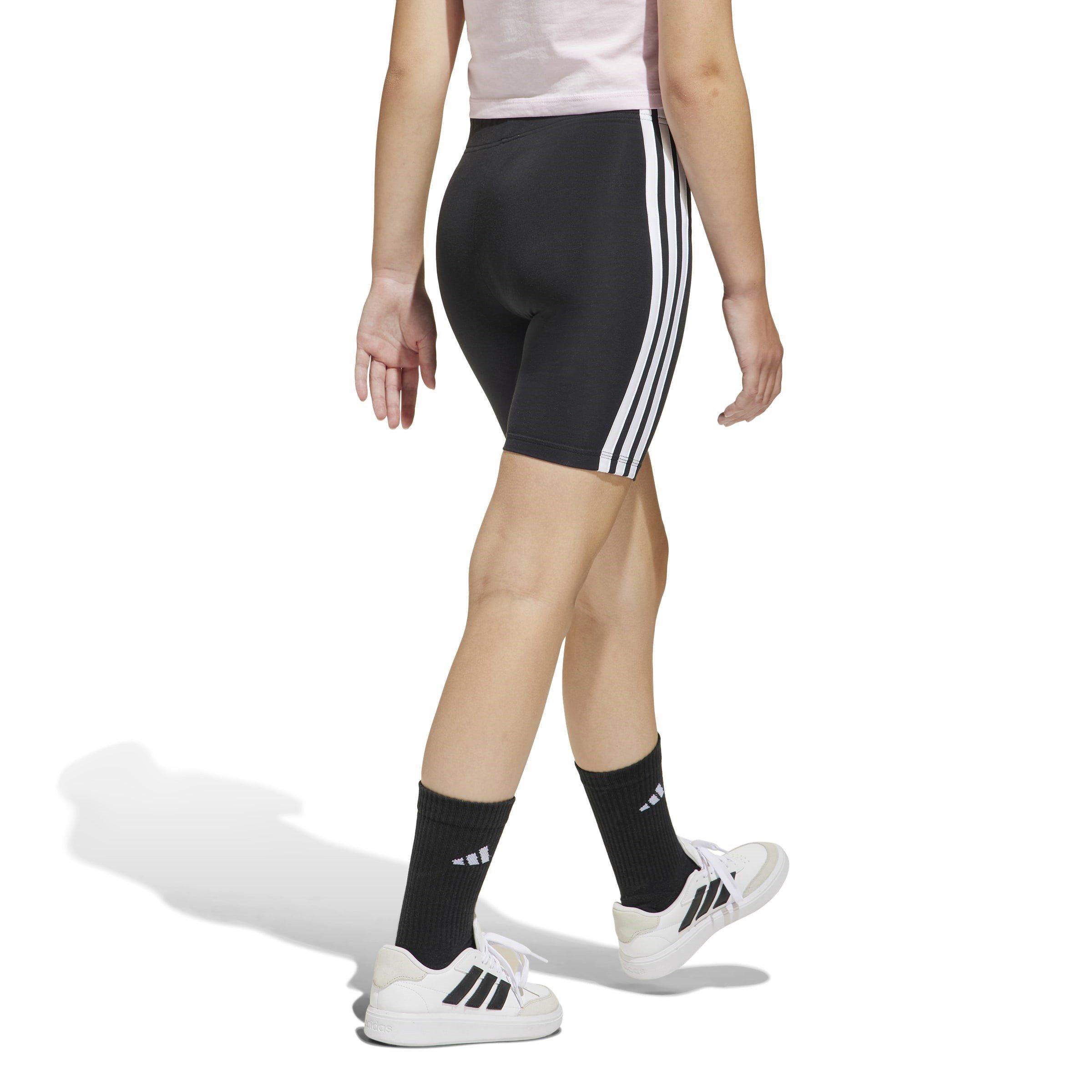 Preto/Branco - adidas - Essentials Girls 3-Stripes Shorts Kids - 3