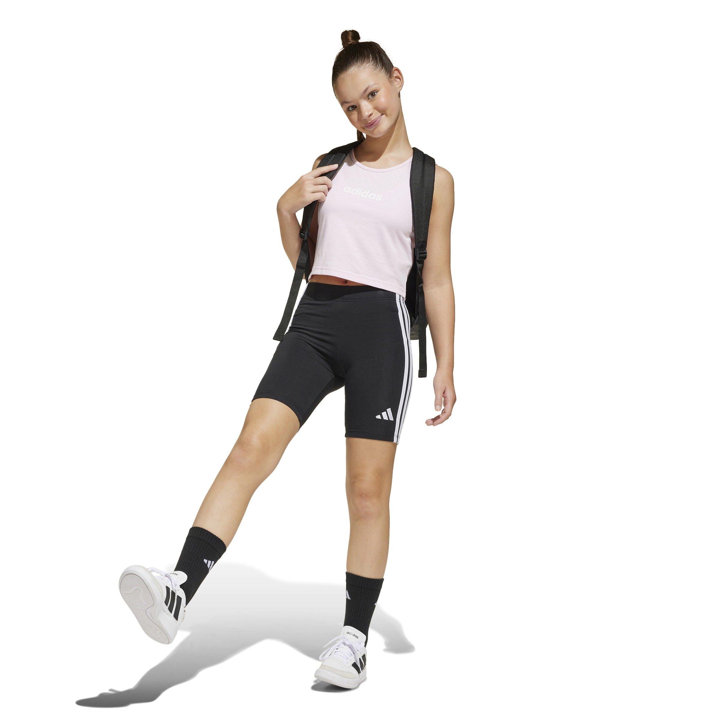 Preto/Branco - adidas - Essentials Girls 3-Stripes Shorts Kids - 4