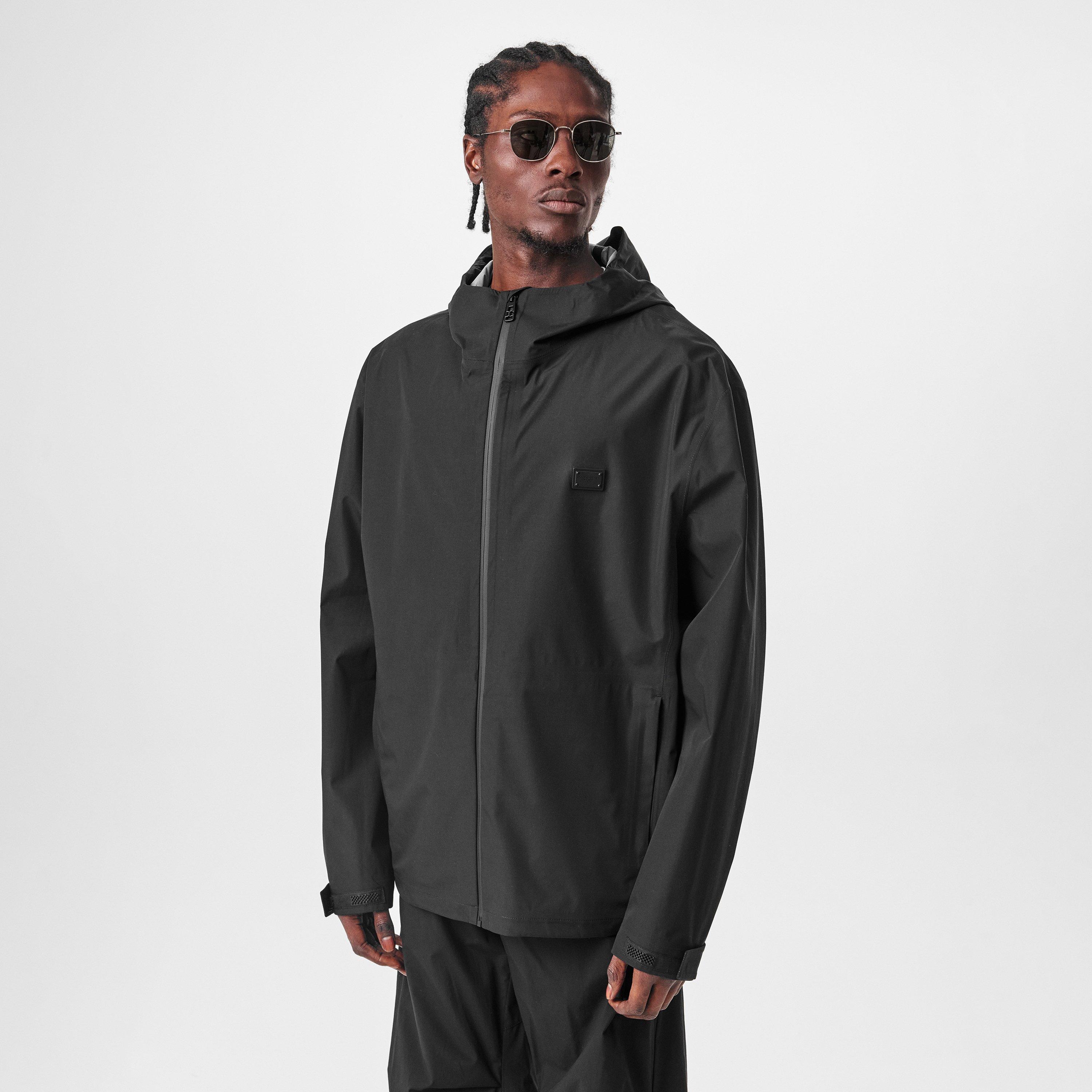 Black - Dolce and Gabbana - Men's Track Hooded Funnel Neck Long Sleeve Softshell Jacket - 3