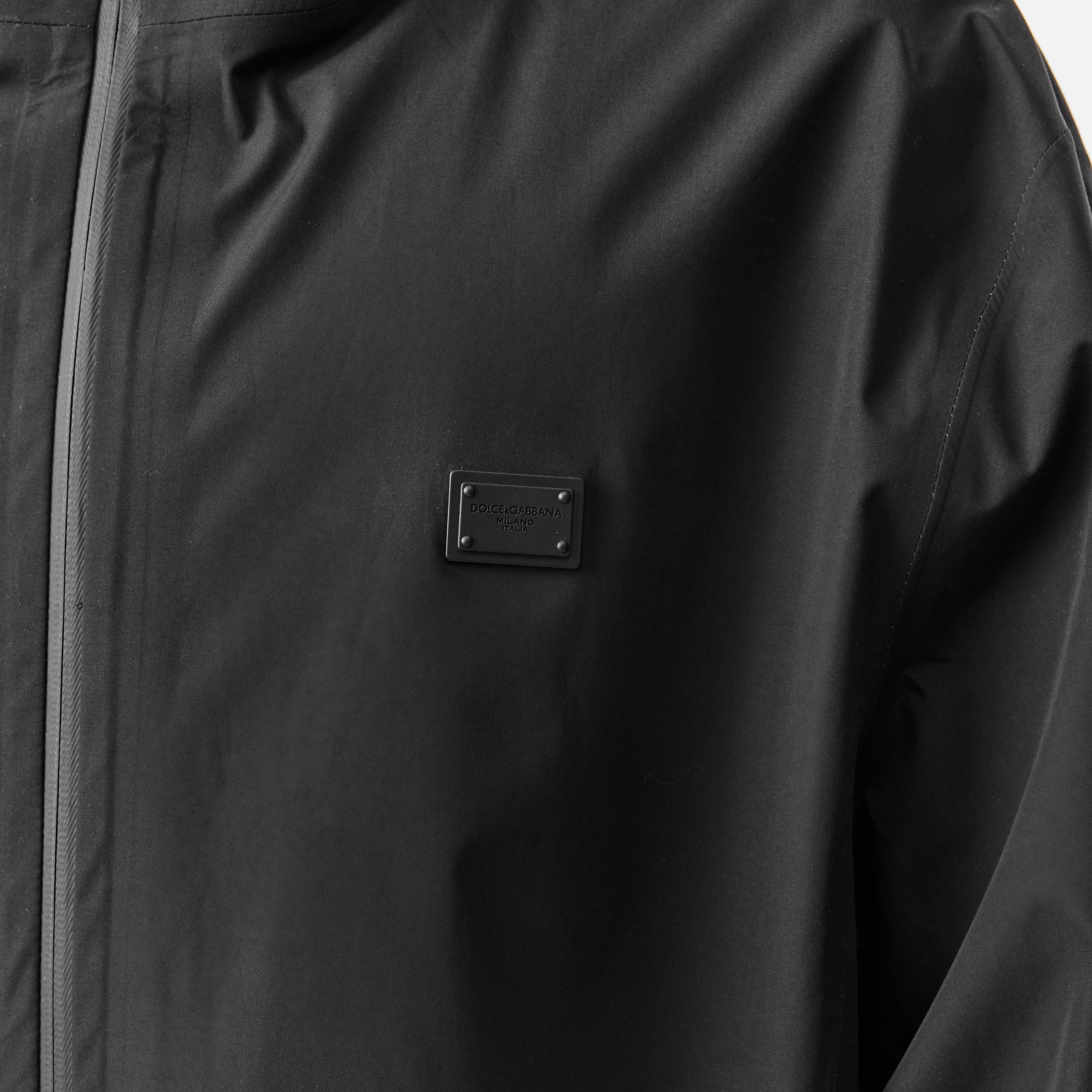 Black - Dolce and Gabbana - Men's Track Hooded Funnel Neck Long Sleeve Softshell Jacket - 5