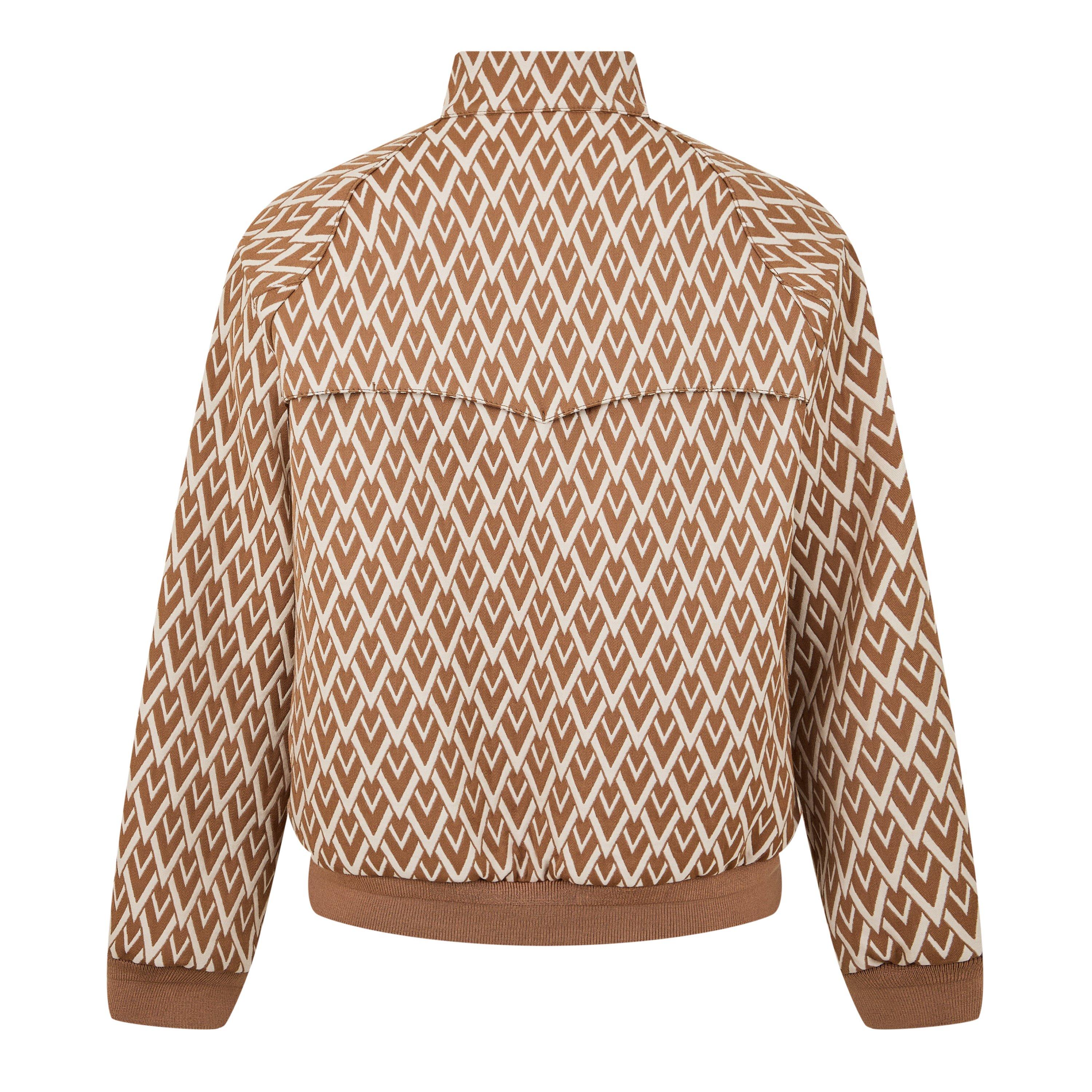 Camel/Cream - Valentino - Men's All Over Logo Wool Long Sleeve Softshell Jacket - 6