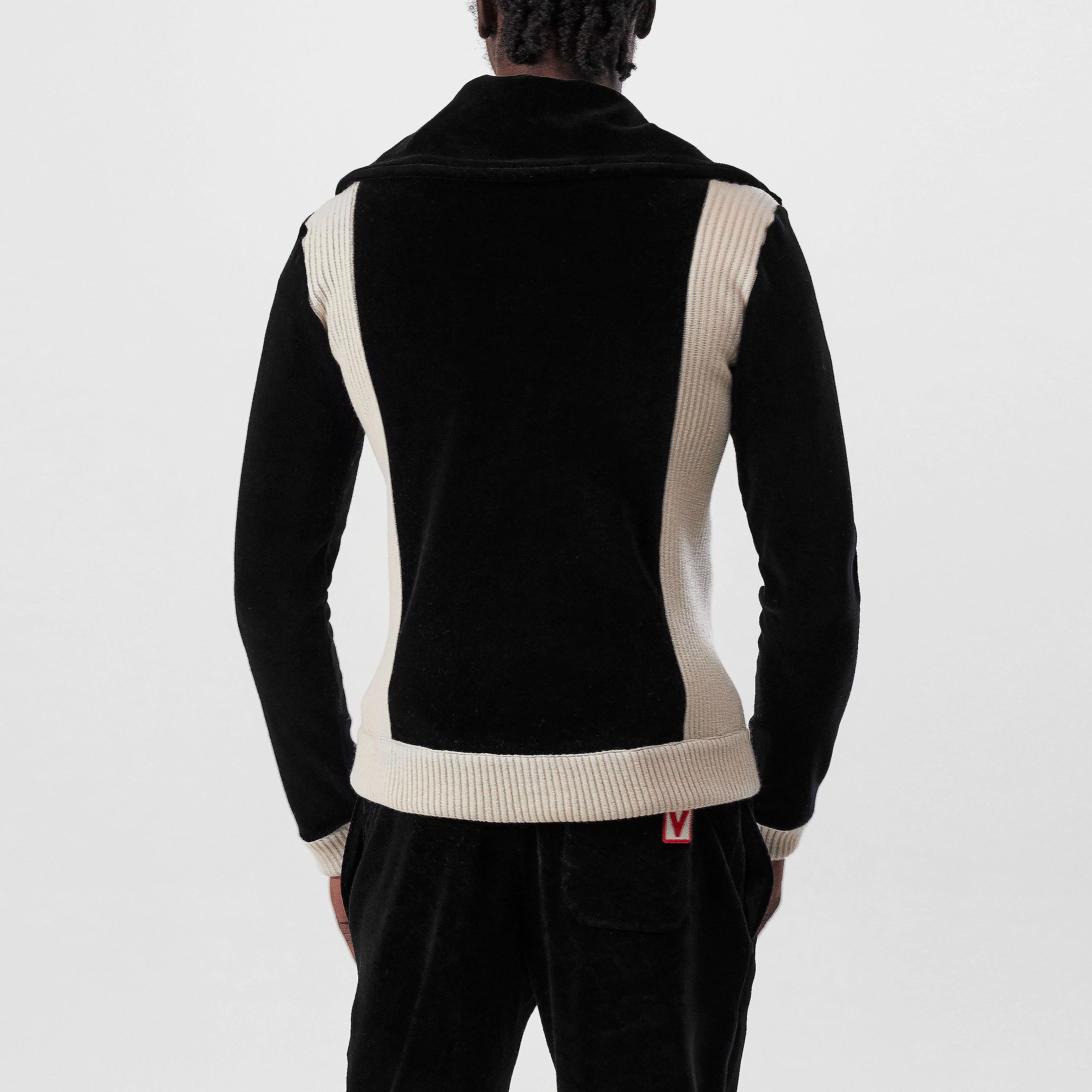 Black - Valentino - Chez Valentino High-Neck Chenille Tracksuit Jacket - 3