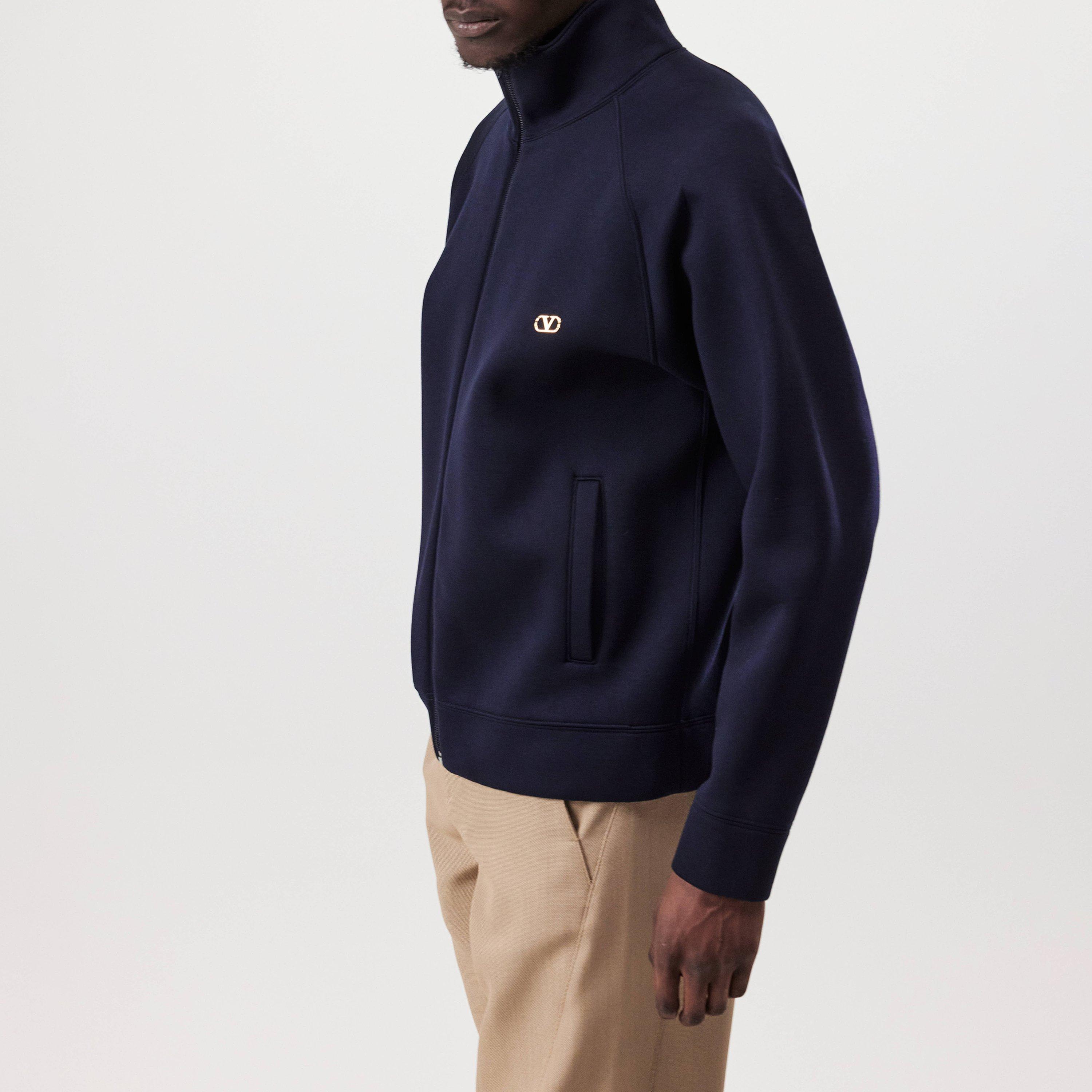 Indigo - Valentino - Men's VLogo Signature Viscose Long Sleeve Softshell Jacket - 2