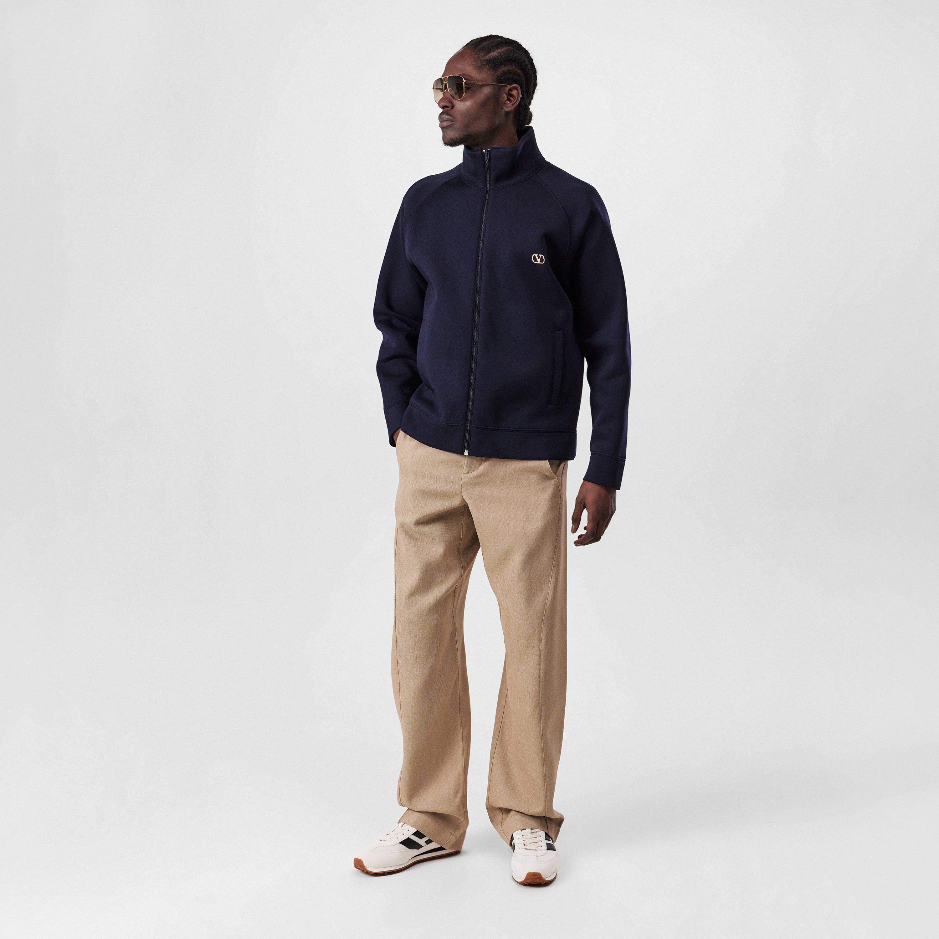 Indigo - Valentino - Men's VLogo Signature Viscose Long Sleeve Softshell Jacket - 4