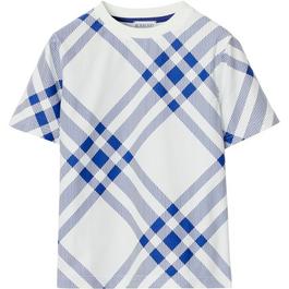 Burberry Checked Cotton T-Shirt Juniors