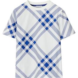 Burberry Checked Cotton T Shirt Juniors