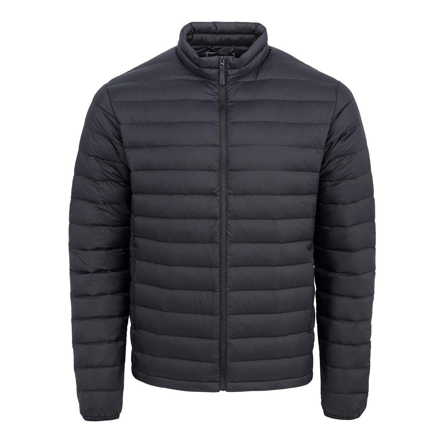 Crna - Firetrap - Men's Packable Lightweight Duck Down Long Sleeve Short Puffer Jacket - 1