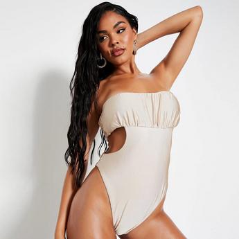 I Saw It First ISAWITFIRST Ruched Bust Cut Out Swimsuit